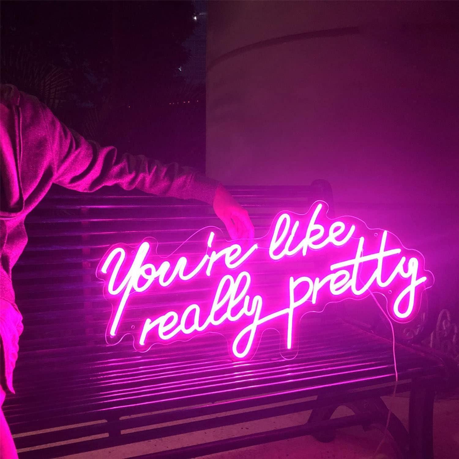 Señal de Neón LED Eres Como Realmente Bonita 70x30cm Rosa