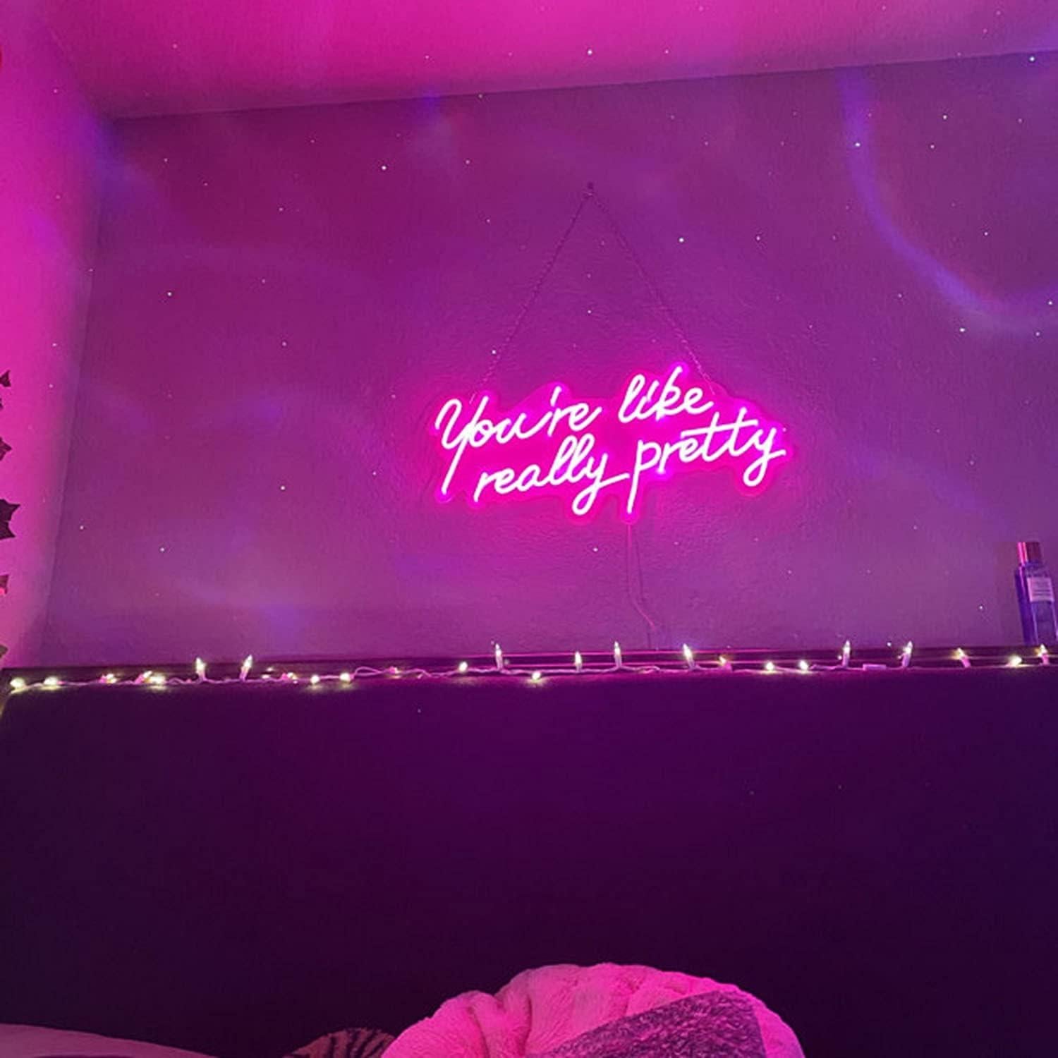 Señal de Neón LED Eres Como Realmente Bonita 70x30cm Rosa