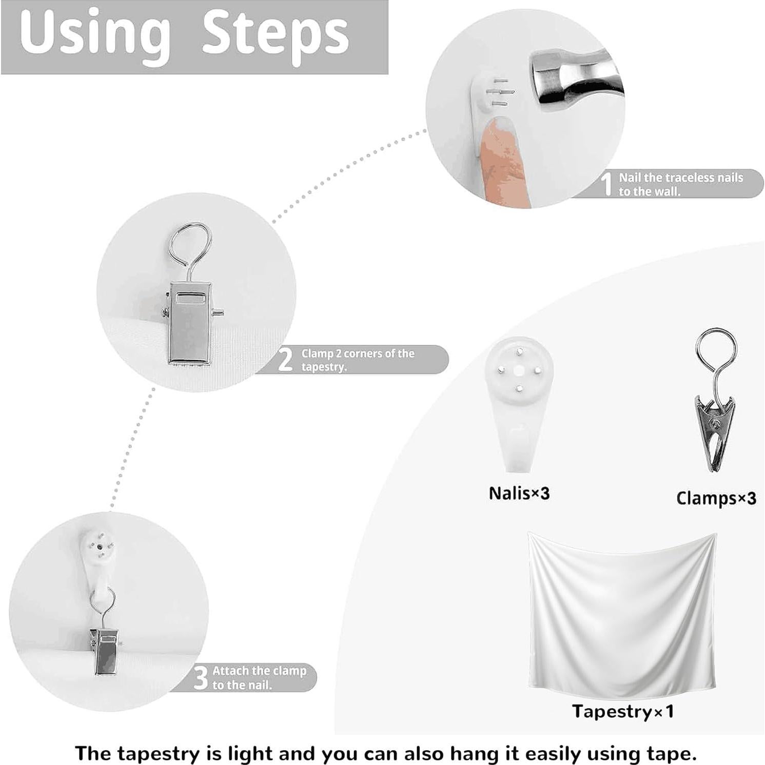 Tapestry de Dinosaurio QGHOT 90x70 cm Brilla en la Oscuridad