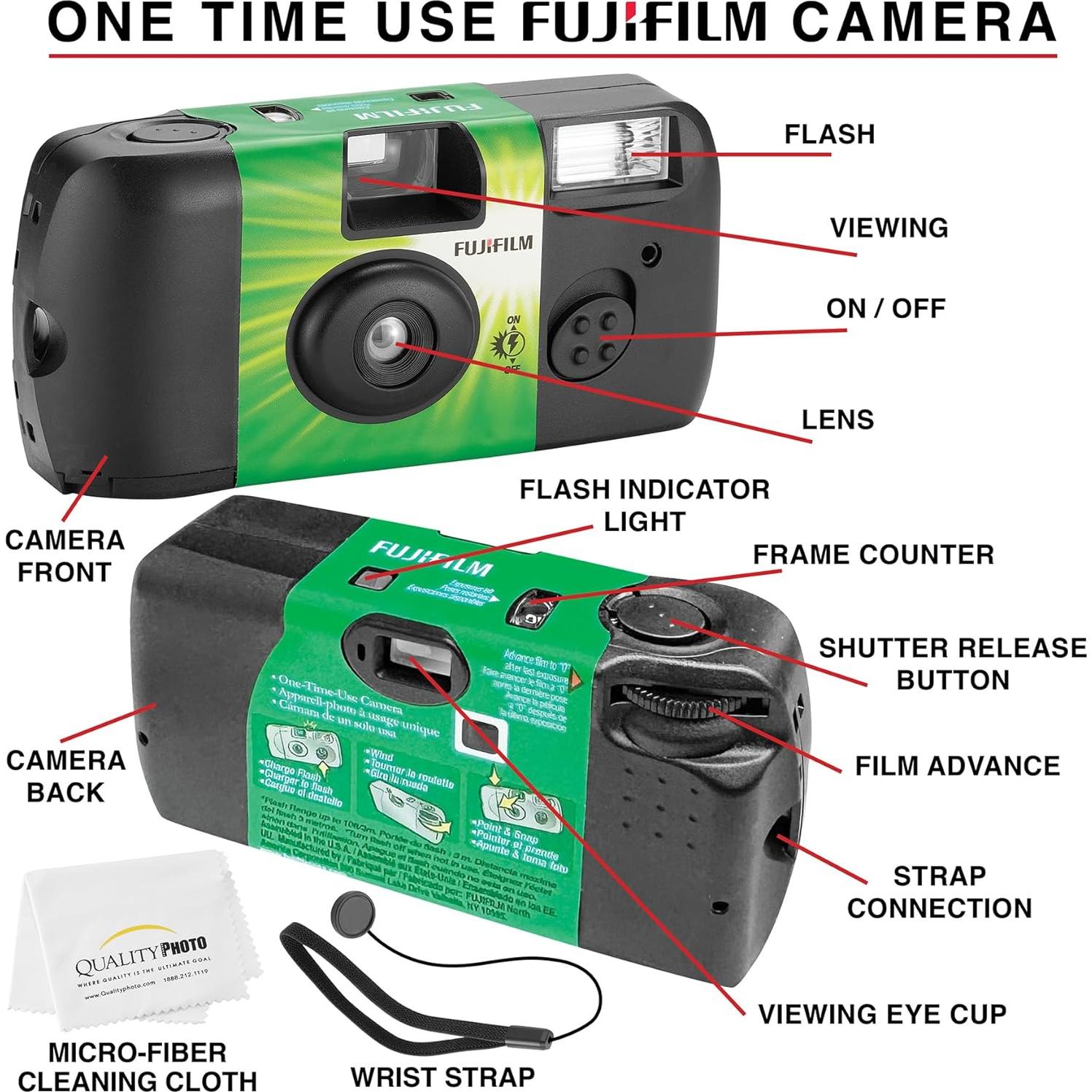 Cámara desechable Fujifilm QuickSnap Flash 400 con accesorios