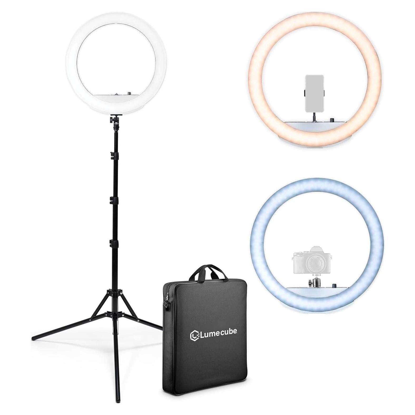 Luz de Anillo LED Lume Cube 18" Bicolor con Soporte y Tripié
