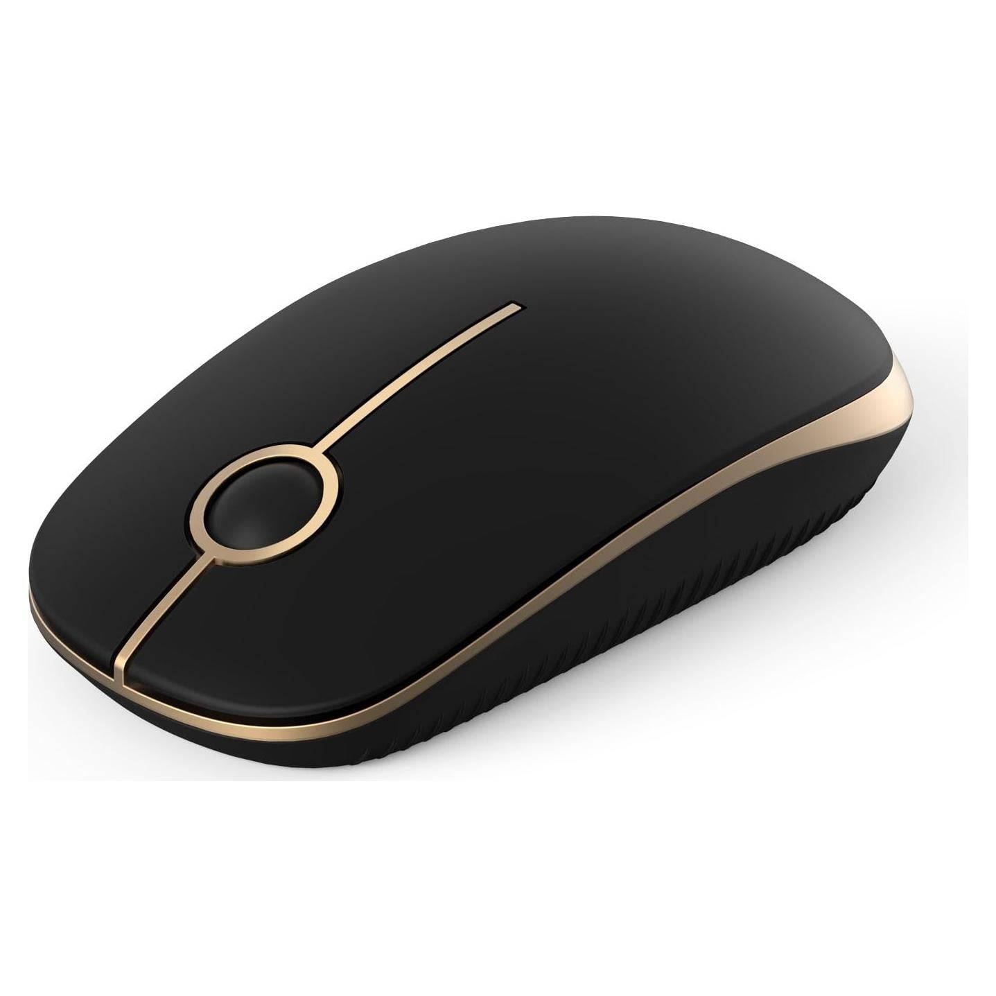 Ratón Inalámbrico Unipows Slim 2.4G Negro y Dorado