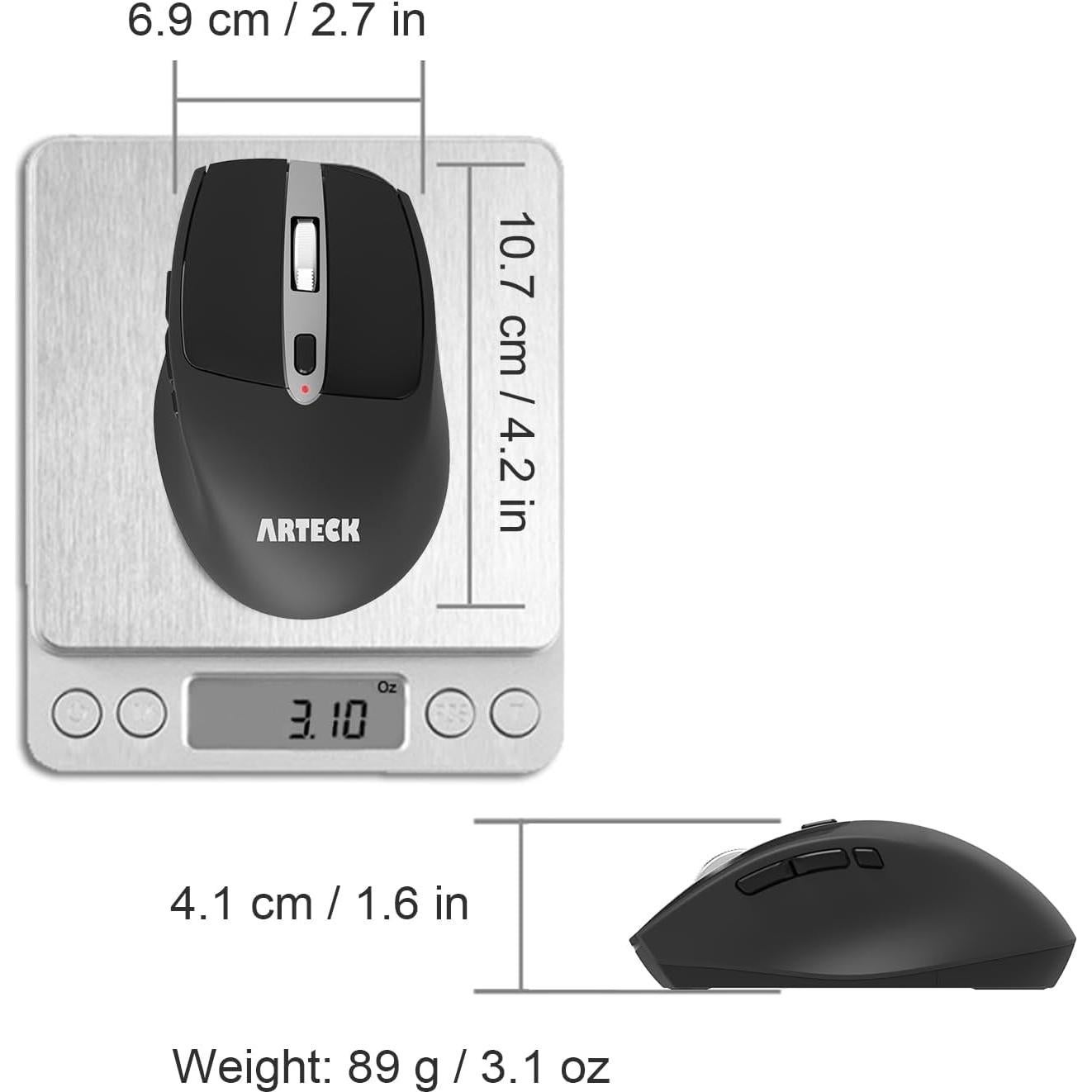 Mouse Inalámbrico Arteck MW167 Ergonómico USB 2.4G Silencioso