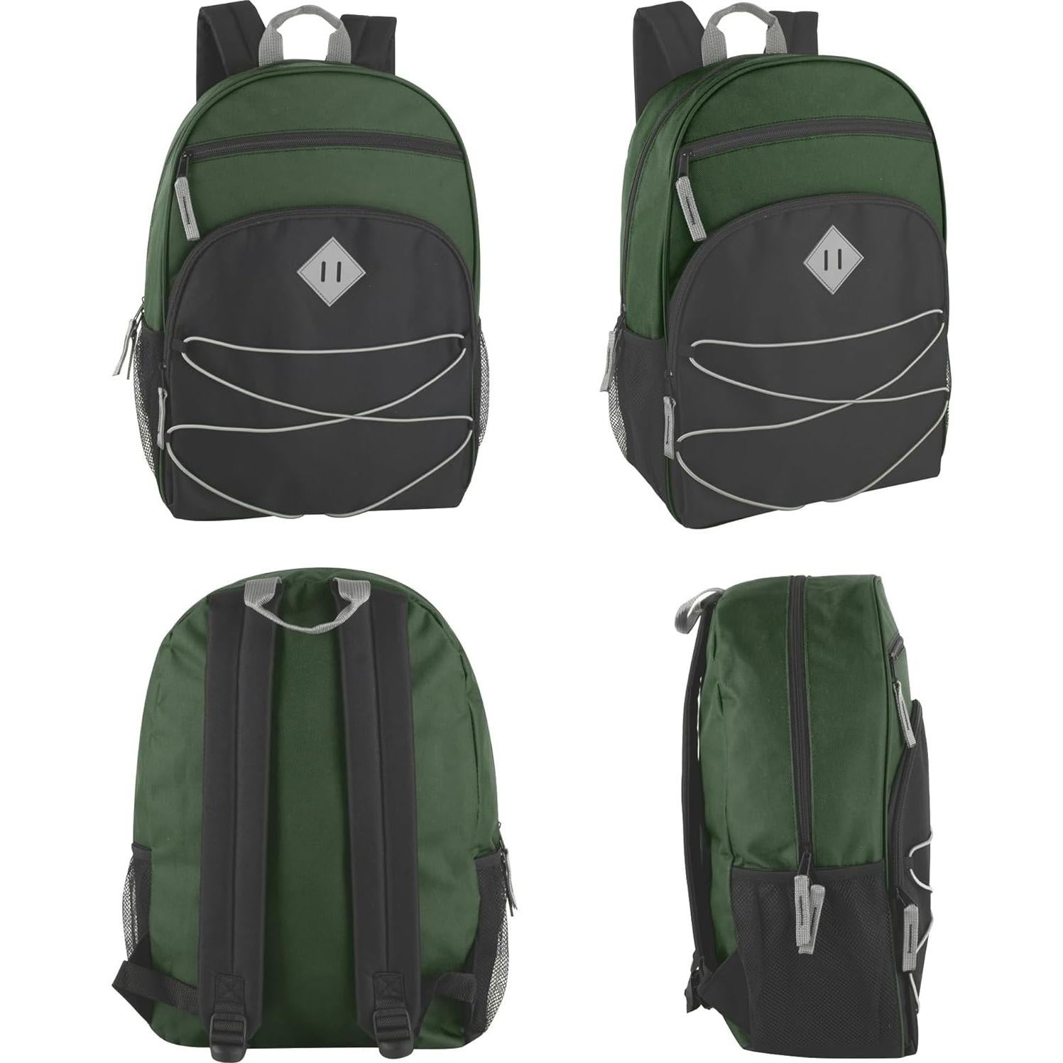Mochila Summit Ridge 20L Verde/Negro con Cordón Bungee