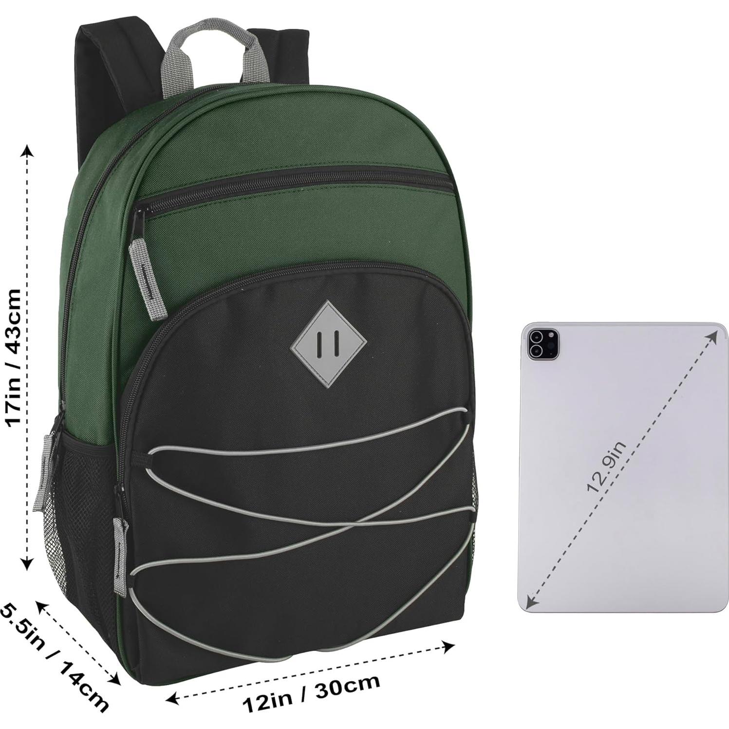 Mochila Summit Ridge 20L Verde/Negro con Cordón Bungee