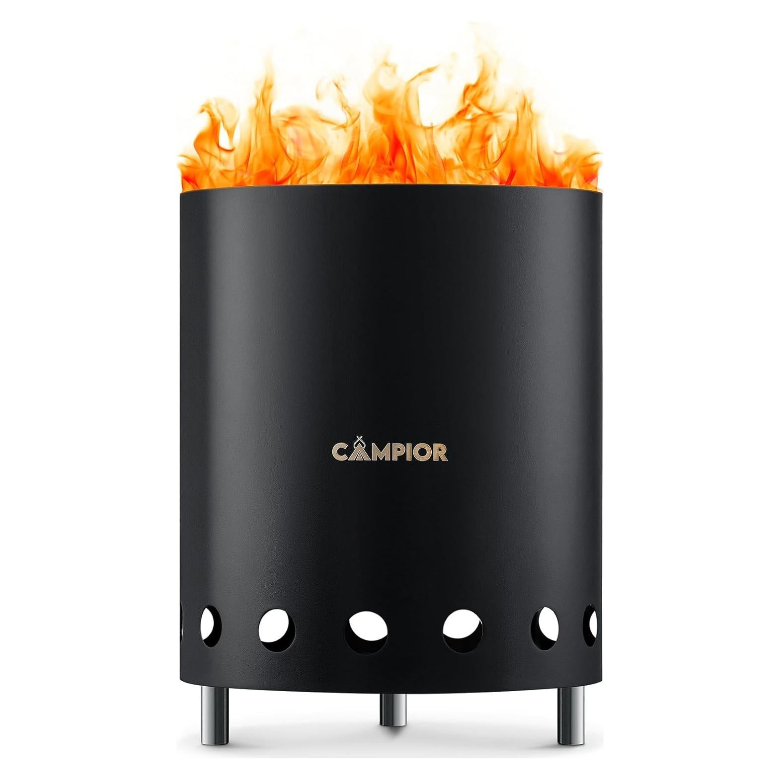 Estufa de Fogata de Leña Campior 15 cm Acero Inoxidable Negra