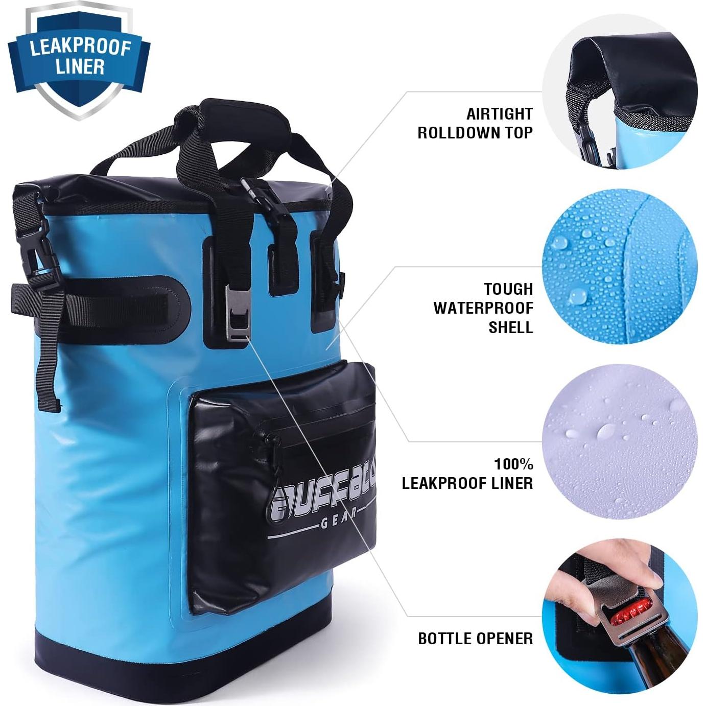 Mochila Enfriadora Aislada Buffalo Gear 18L Impermeable Azul