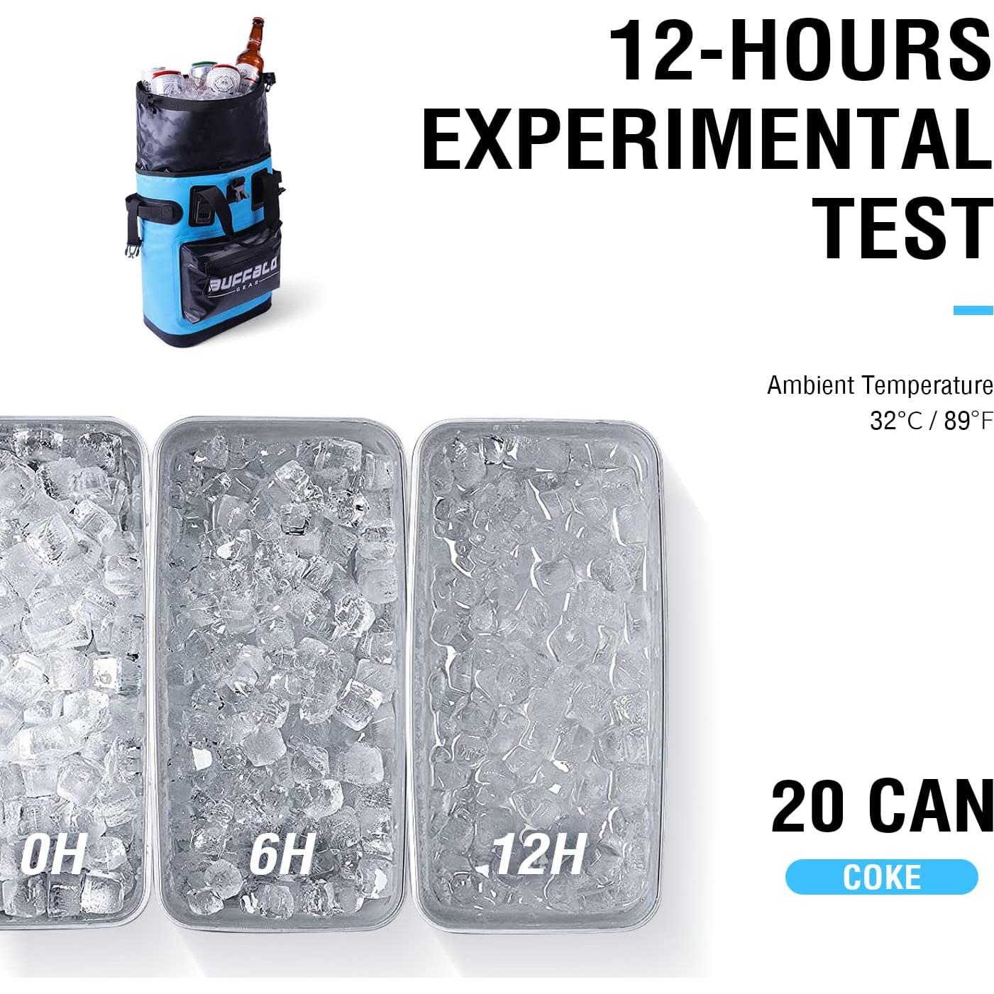 Mochila Enfriadora Aislada Buffalo Gear 18L Impermeable Azul