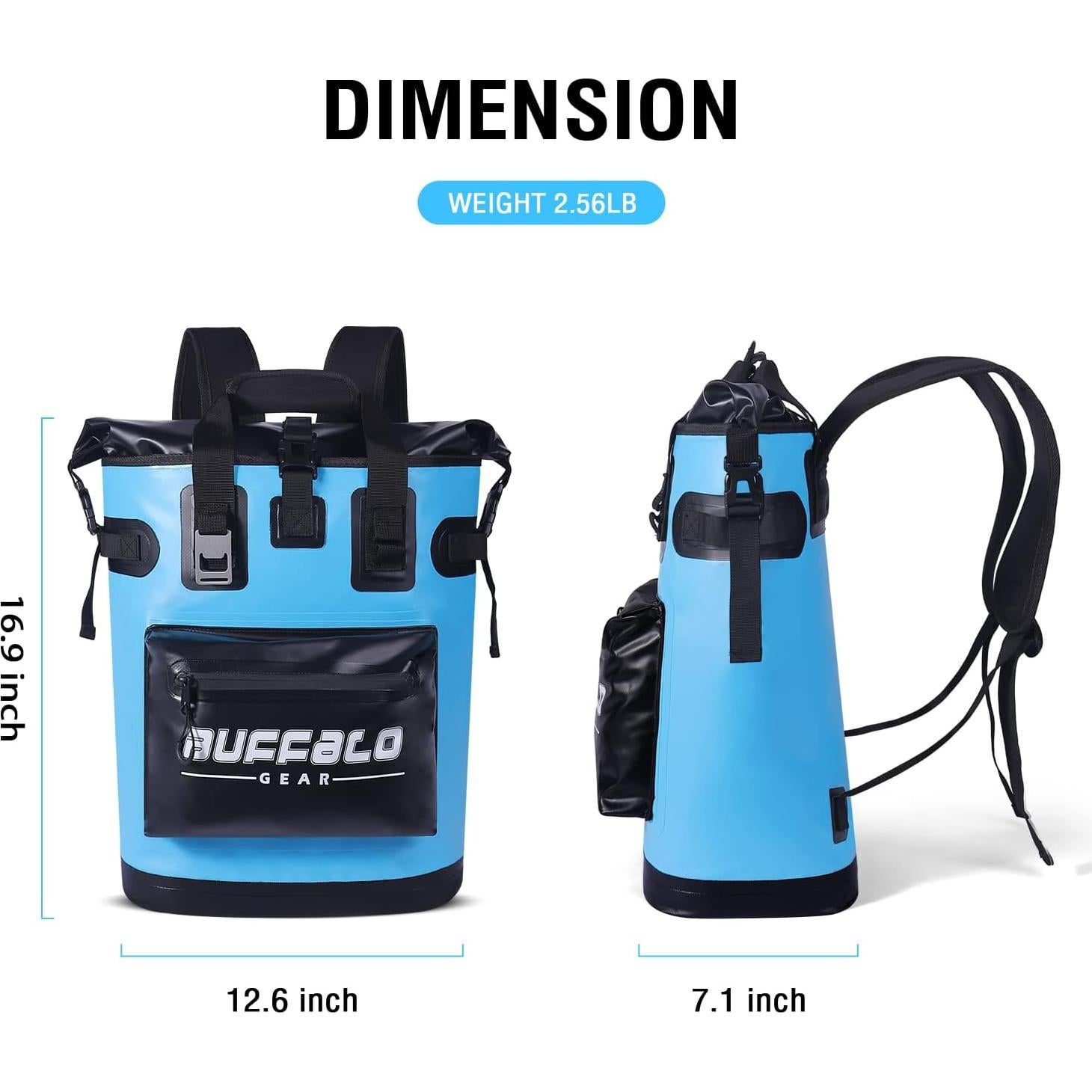 Mochila Enfriadora Aislada Buffalo Gear 18L Impermeable Azul