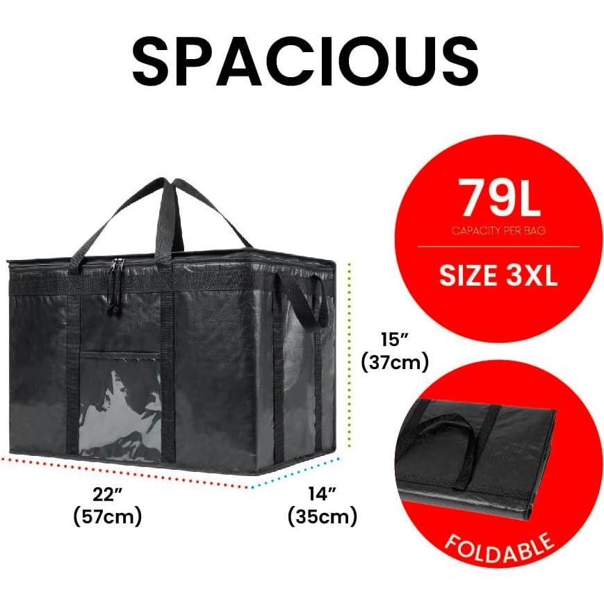 Bolsa Térmica Aislada NZ Home PRO 3XL Negra para Comida