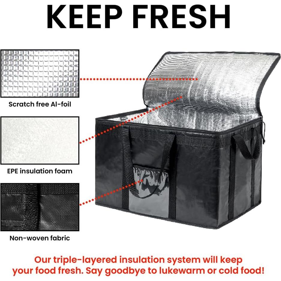 Bolsa Térmica Aislada NZ Home PRO 3XL Negra para Comida