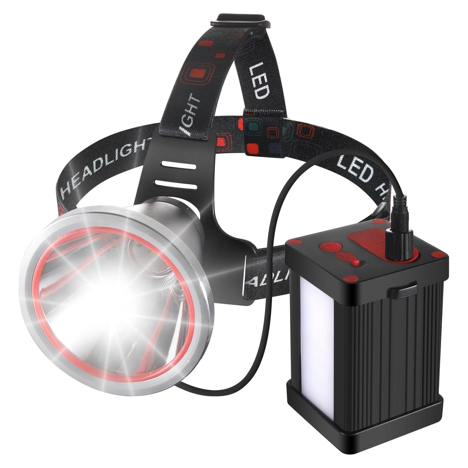 Linterna Frontal LED Recargable ErayLife 12800mAh Impermeable