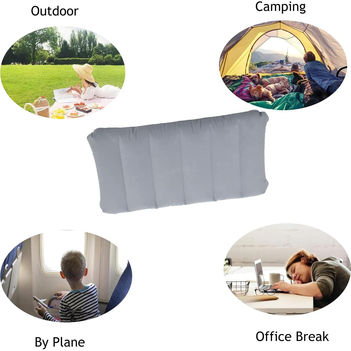 Almohada Inflable Ultraligera LiXiongBao Cuadrada 50.8x27.9cm