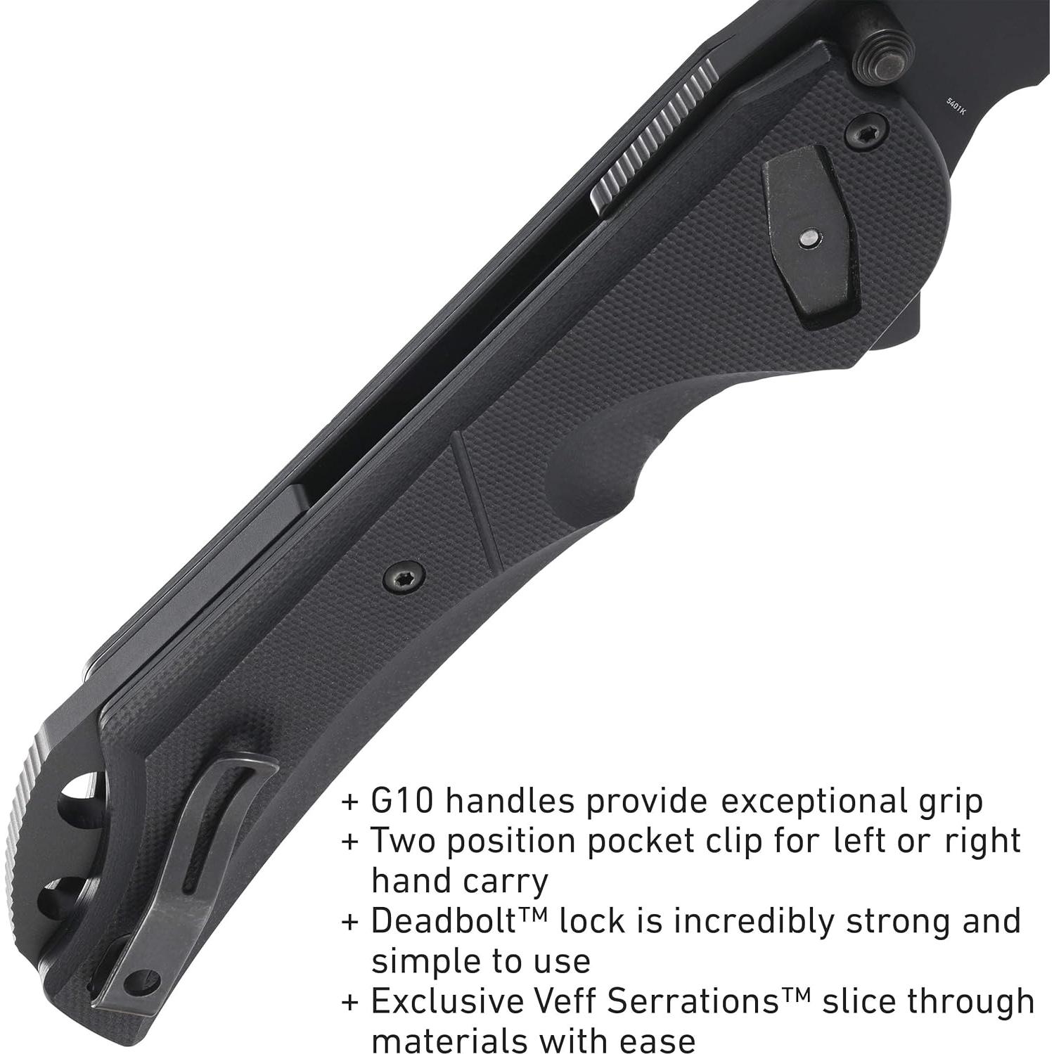 Cuchillo Plegable CRKT Seismic 5401K Hoja Negra G10 100.81 mm