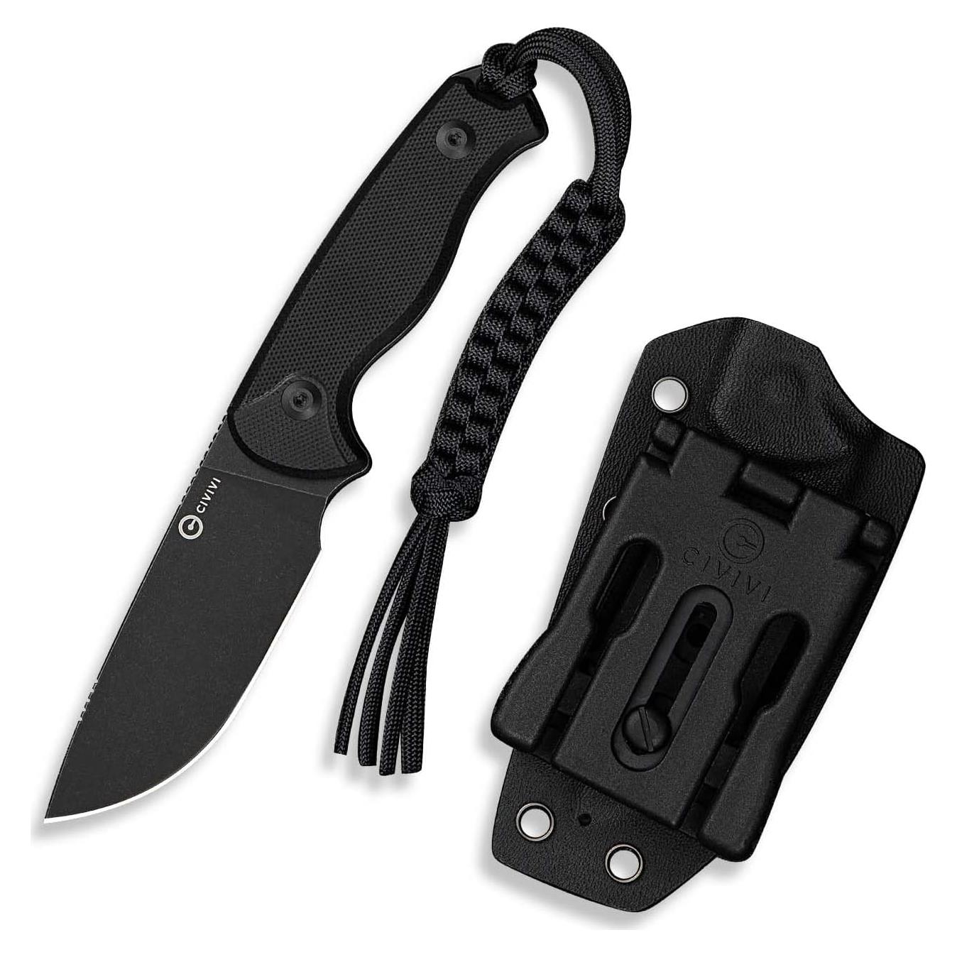Cuchillo de Hoja Fija CIVIVI Timberbark 8.13 cm Negro EDC