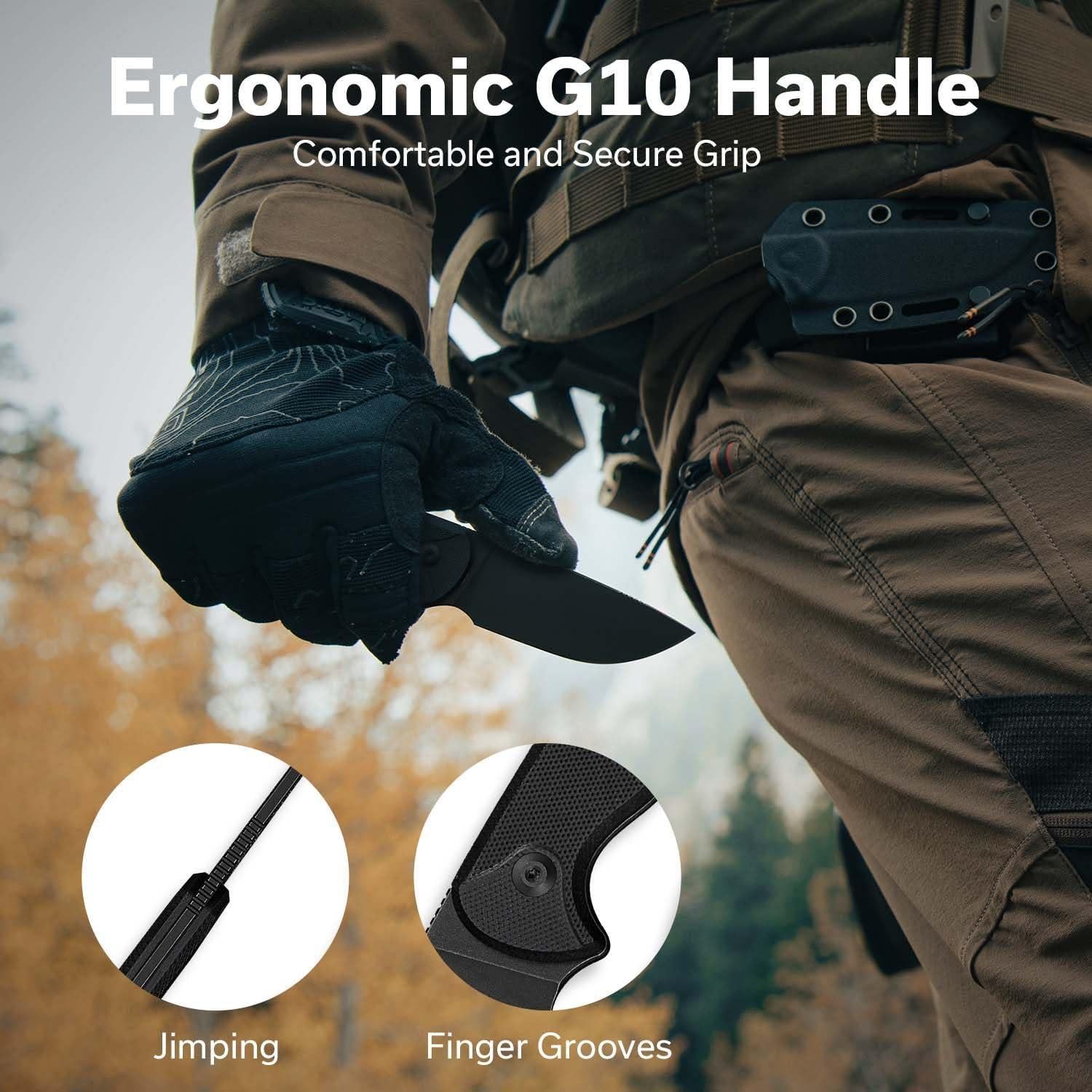 Cuchillo de Hoja Fija CIVIVI Timberbark 8.13 cm Negro EDC