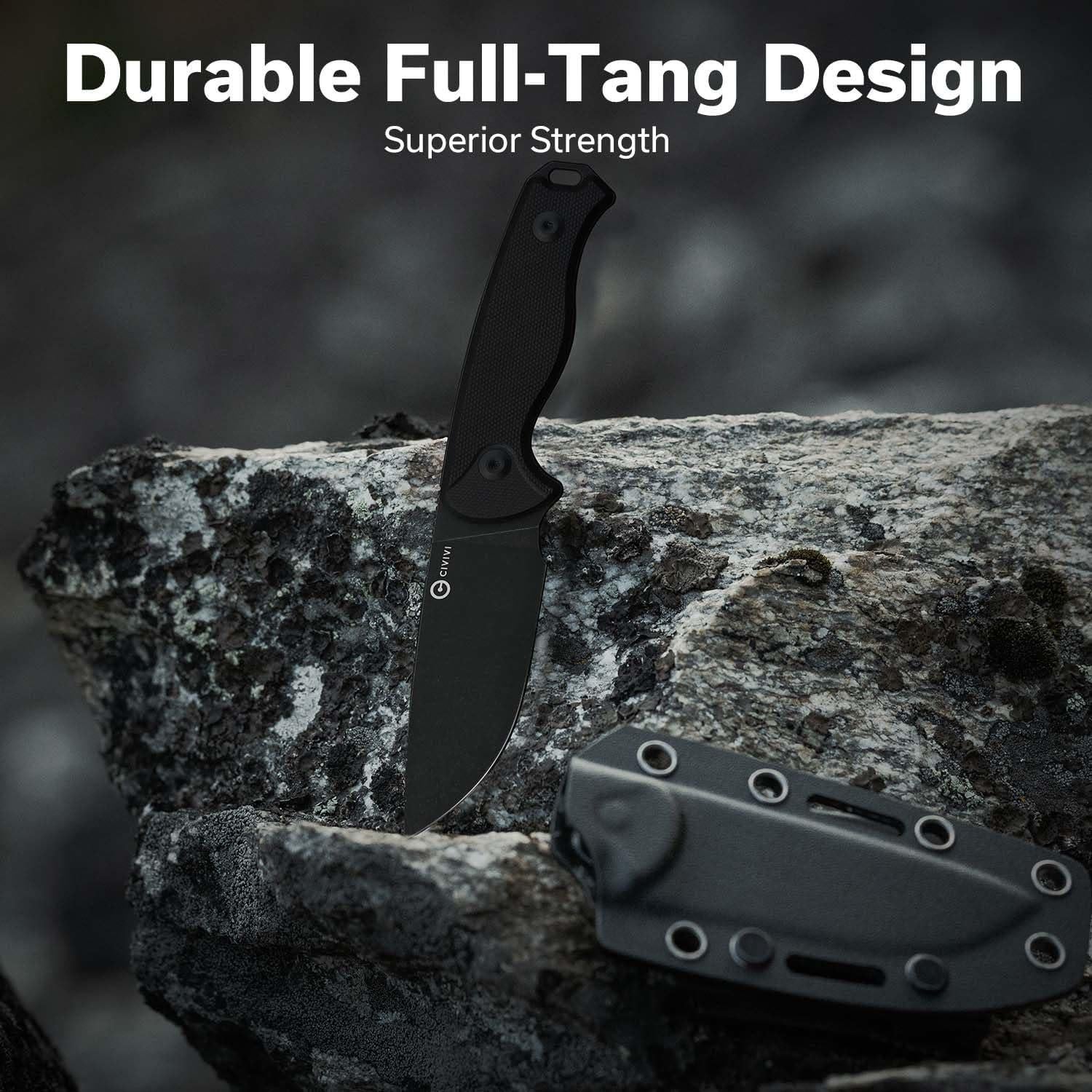 Cuchillo de Hoja Fija CIVIVI Timberbark 8.13 cm Negro EDC