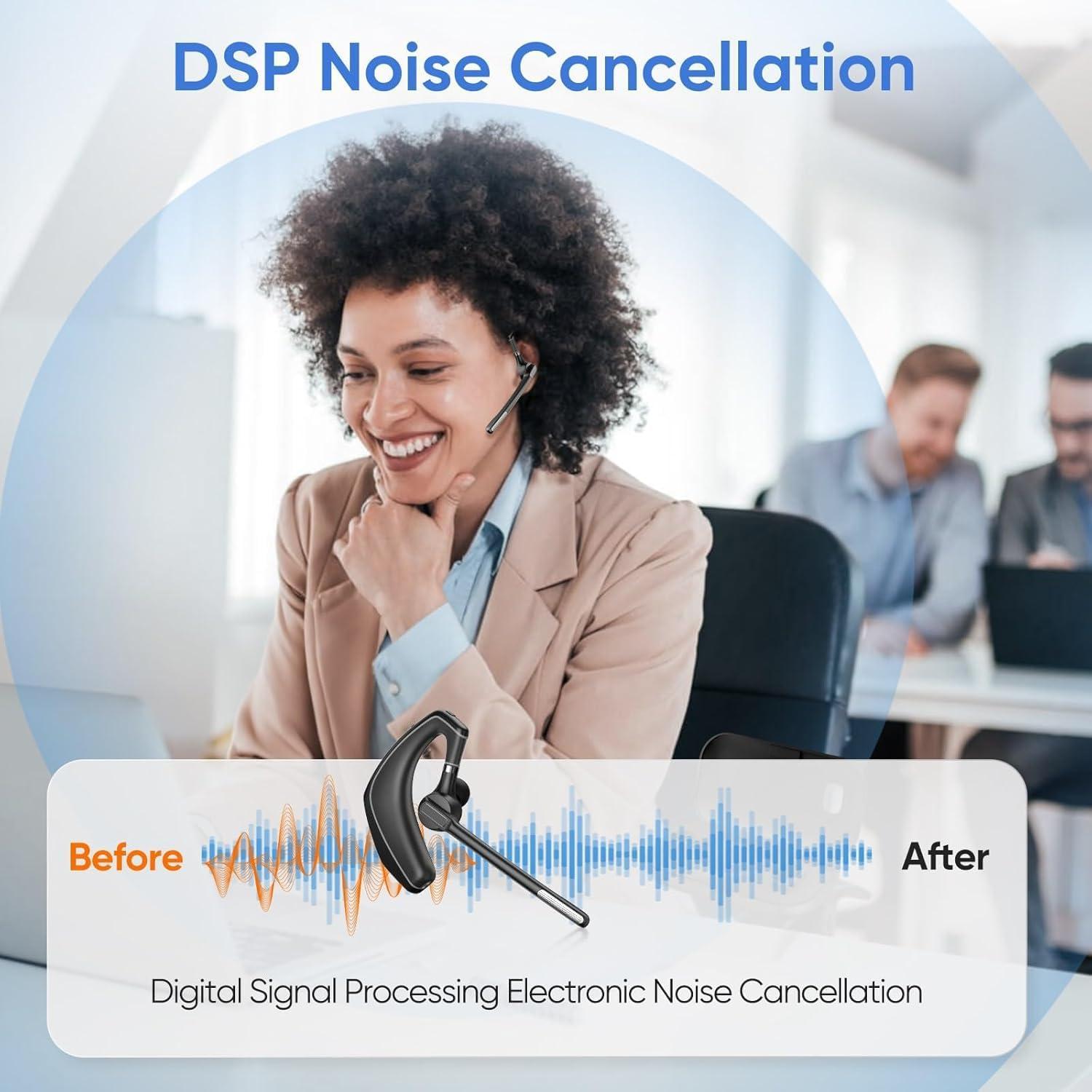 Auricular Bluetooth Inalámbrico Herloreen A6 con Micrófono y Cancelación de Ruido