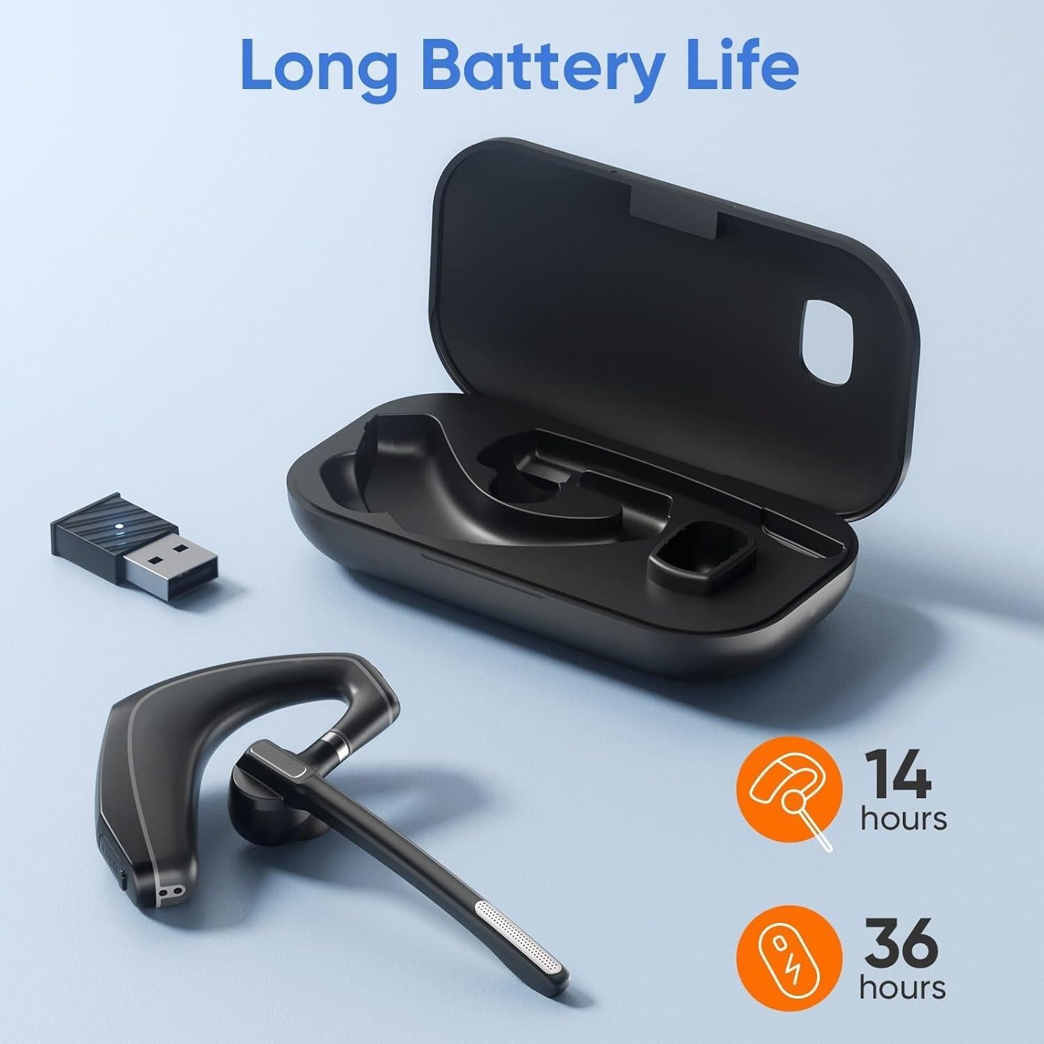 Auricular Bluetooth Inalámbrico Herloreen A6 con Micrófono y Cancelación de Ruido