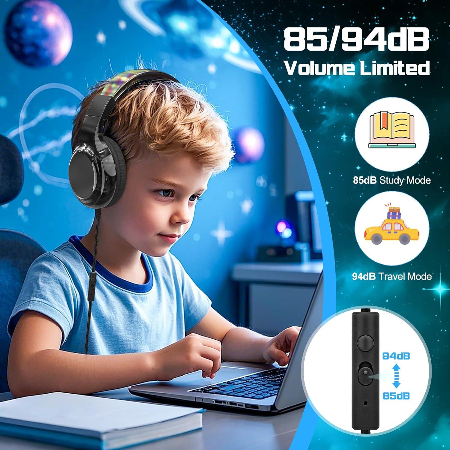 Auriculares QearFun para Niños Plegables con Micrófono 85dB