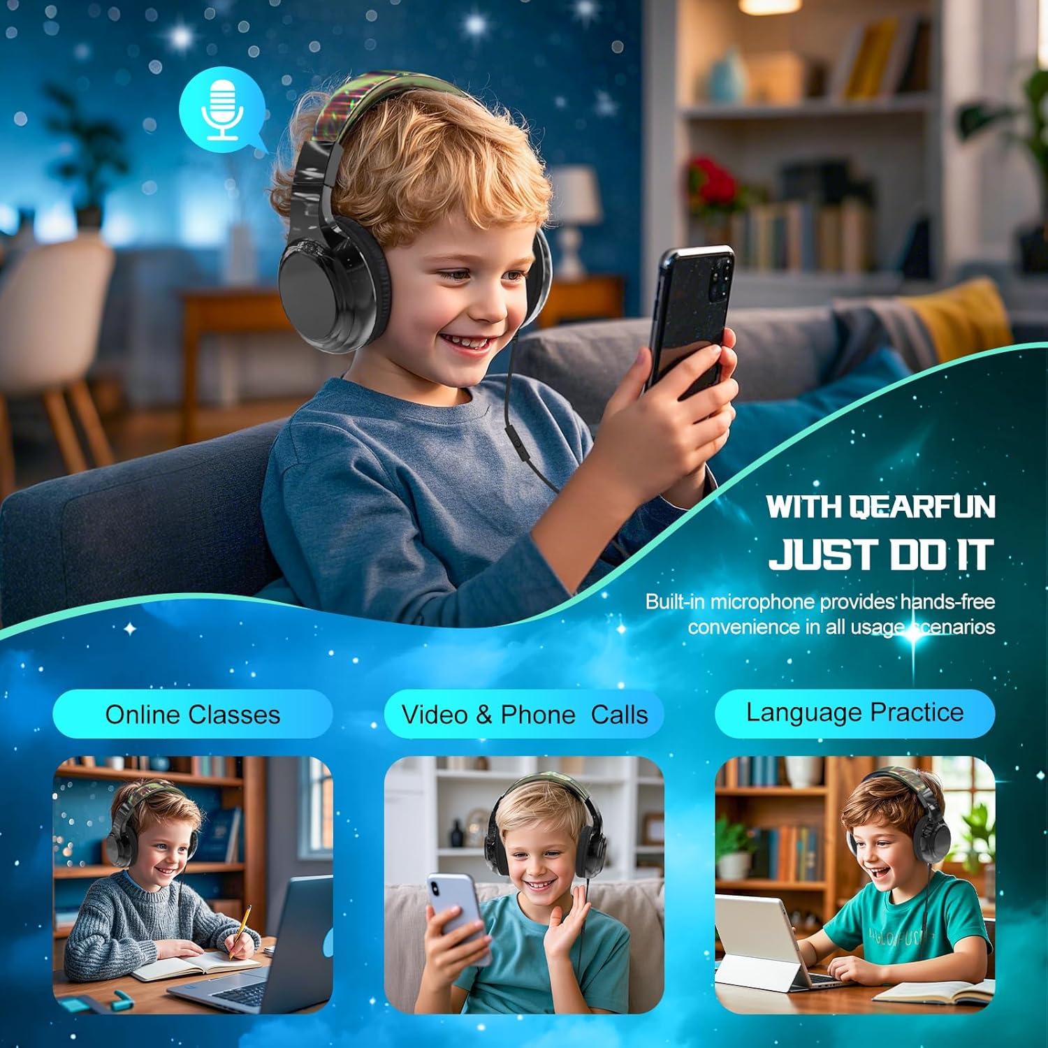 Auriculares QearFun para Niños Plegables con Micrófono 85dB