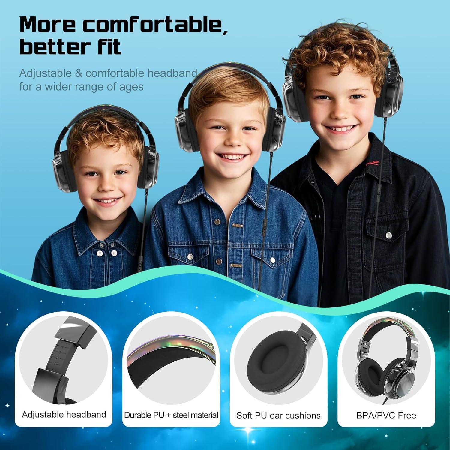 Auriculares QearFun para Niños Plegables con Micrófono 85dB
