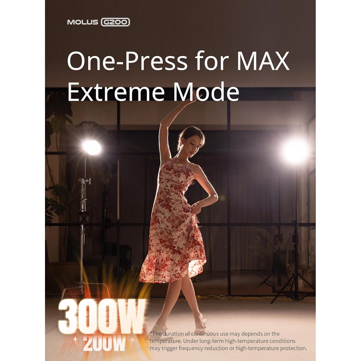 ZHIYUN Molus G200 Luz de Video 200W LED Bi-Color 2700-6500K