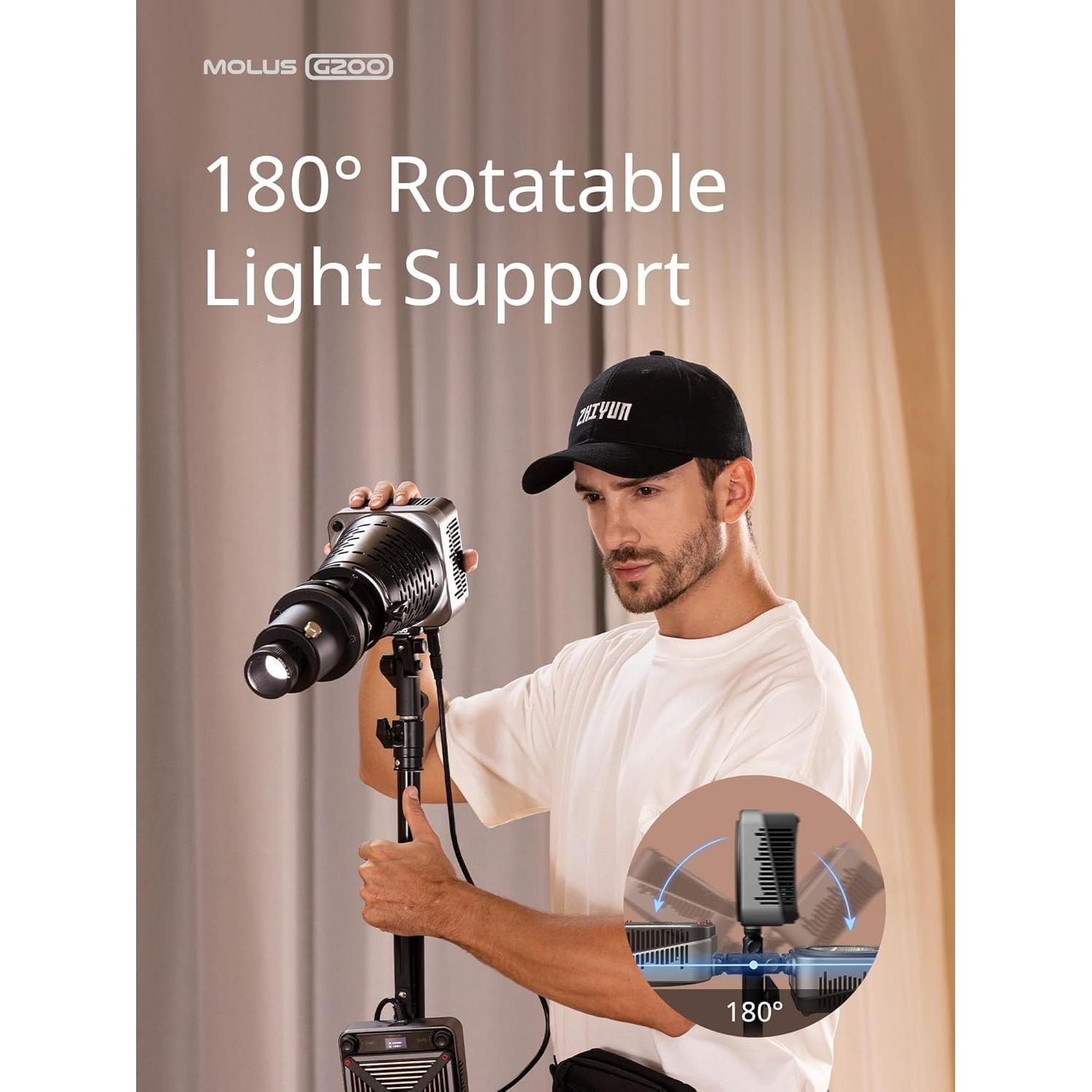 ZHIYUN Molus G200 Luz de Video 200W LED Bi-Color 2700-6500K