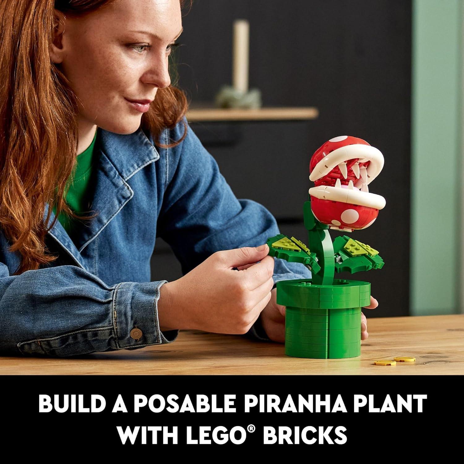 LEGO Super Mario Planta Piraña 71426, Figura Posable Verde