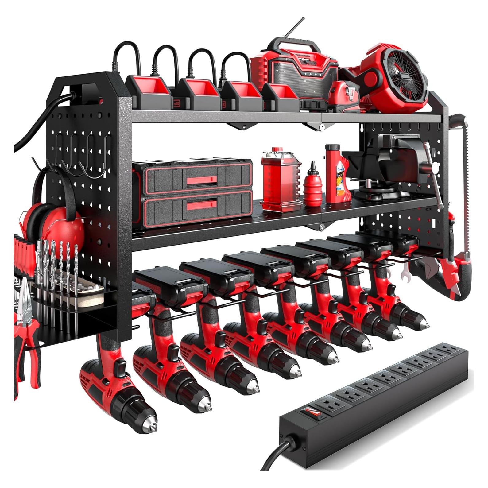 Organizador de Herramientas Eléctricas Nacial con Estación de Carga 8 Salidas