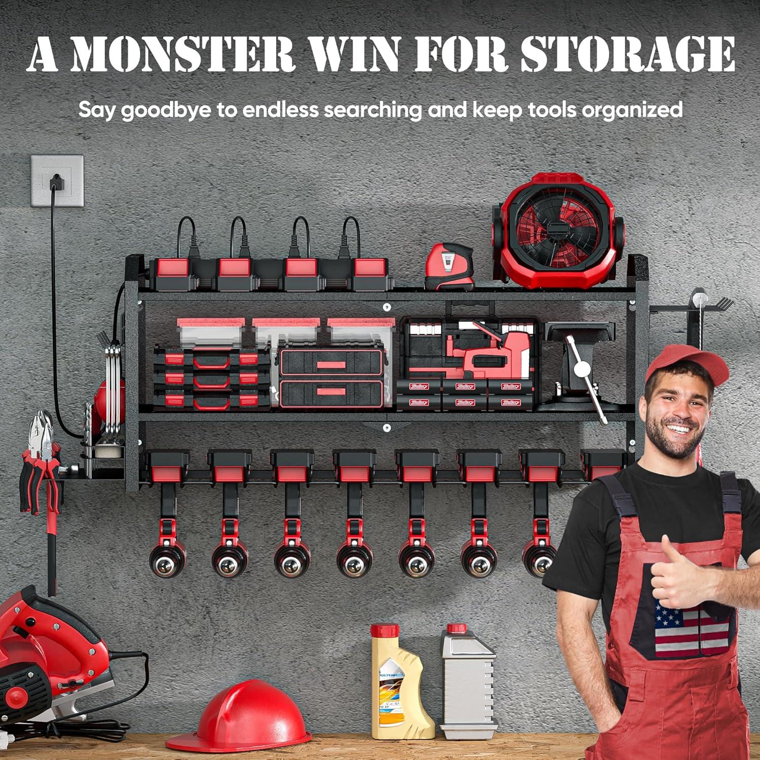 Organizador de Herramientas Eléctricas Nacial con Estación de Carga 8 Salidas