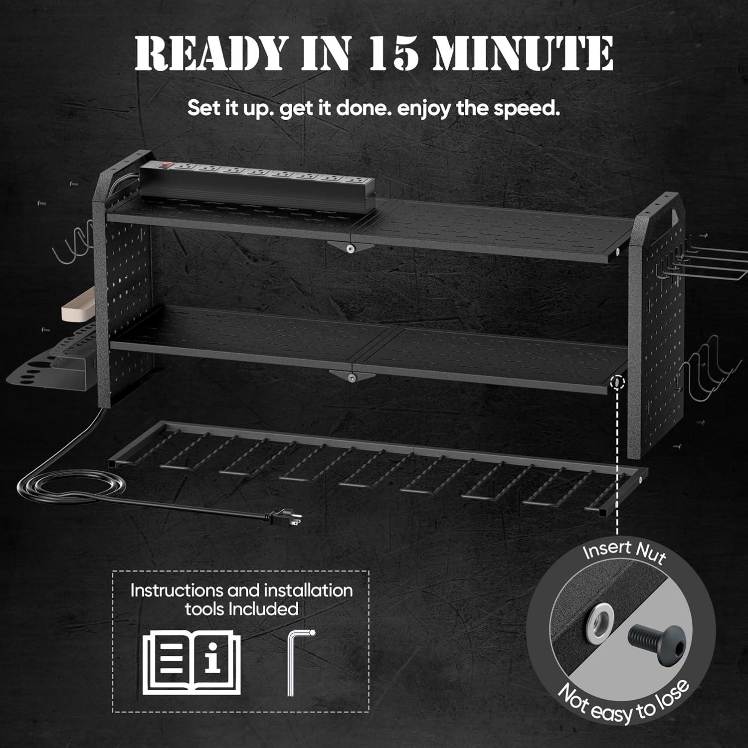 Organizador de Herramientas Eléctricas Nacial con Estación de Carga 8 Salidas