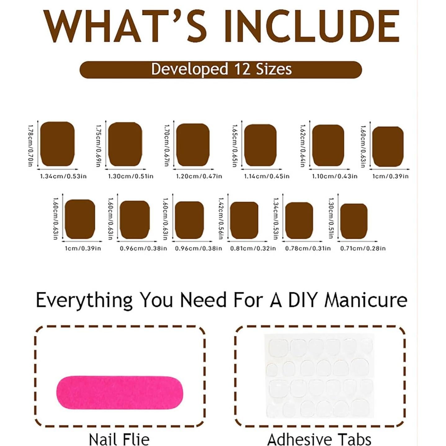 Uñas Postizas Cortas Cuadradas RTKHFZE 24 Pcs Diseño Mariposas