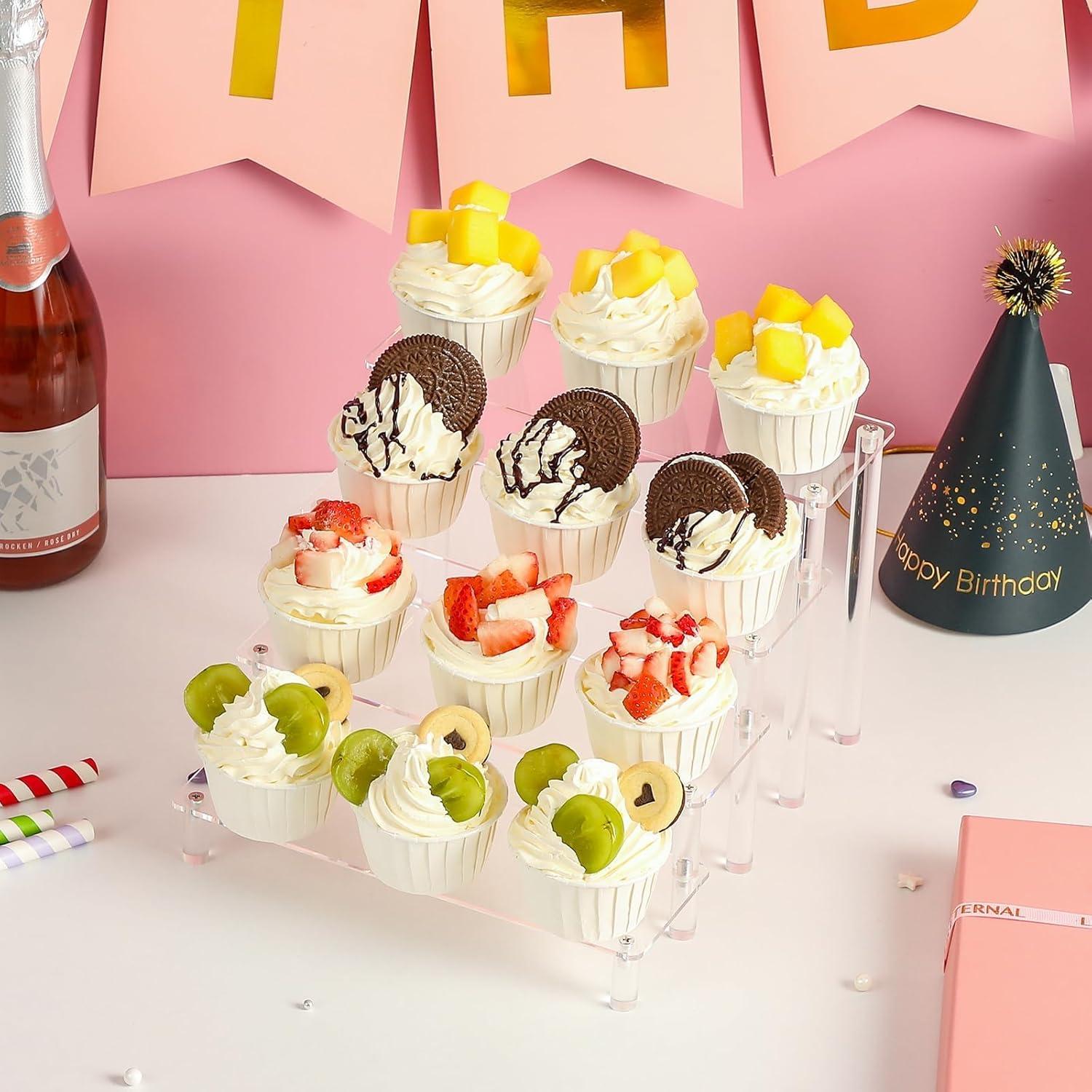 Soporte acrílico de exhibición 4 niveles LANDNEOO para perfumes