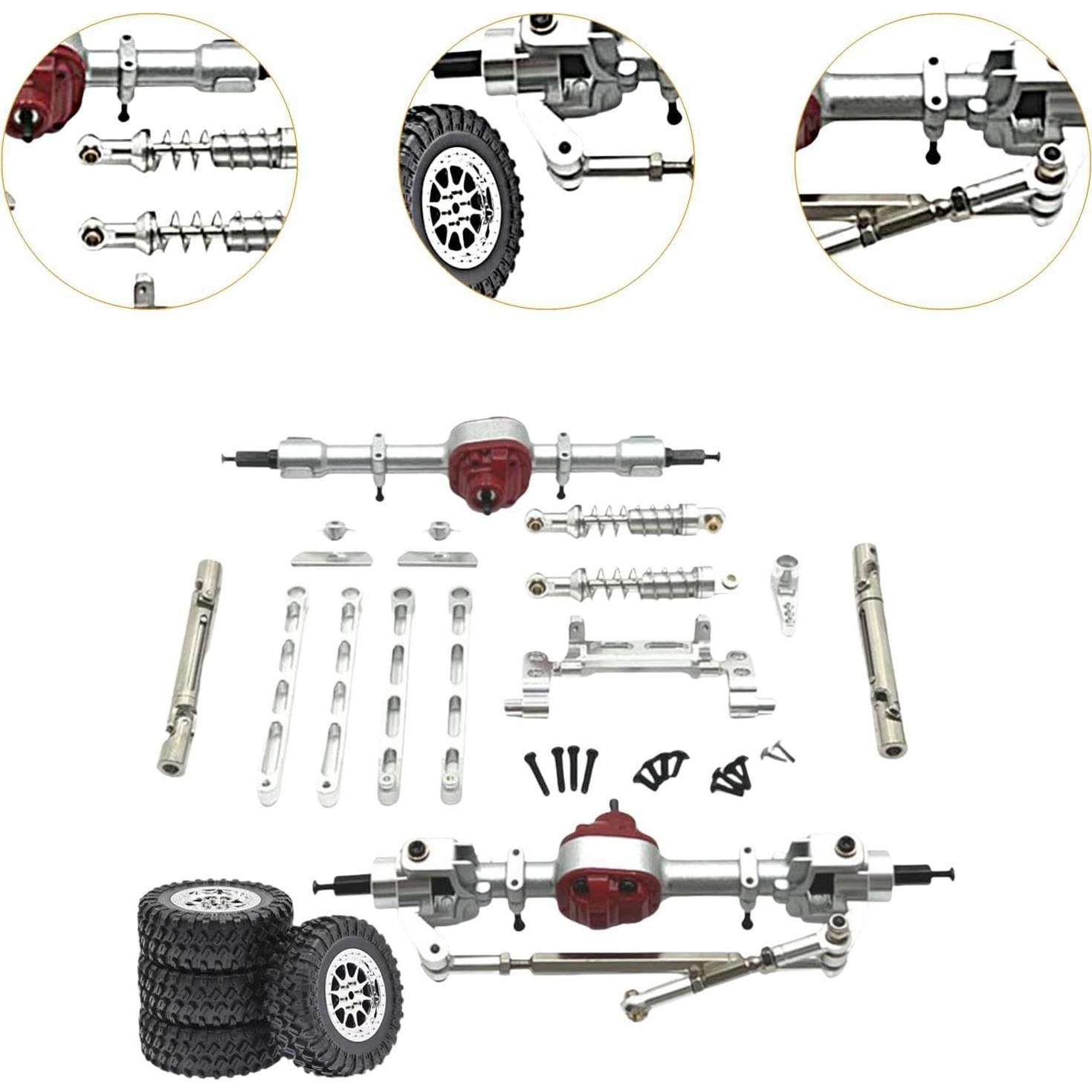 Conjunto de piezas de metal para RC MN82 1/12 - Plata