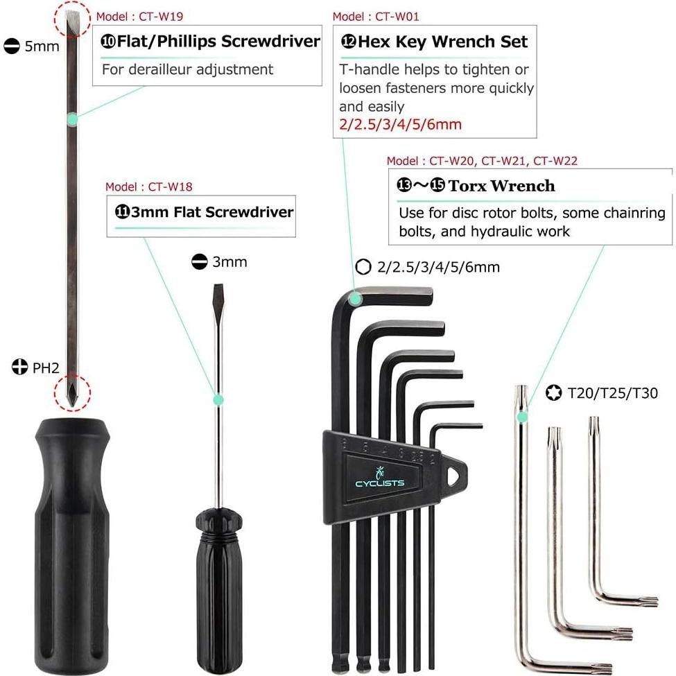 Kit de Herramientas para Bicicleta CYCLISTS 23 Piezas con Estuche