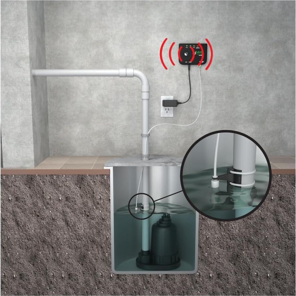 Alarma de Sump Sump Alarm LS-ALM-120V-RAW 120 dB Batería LiPo