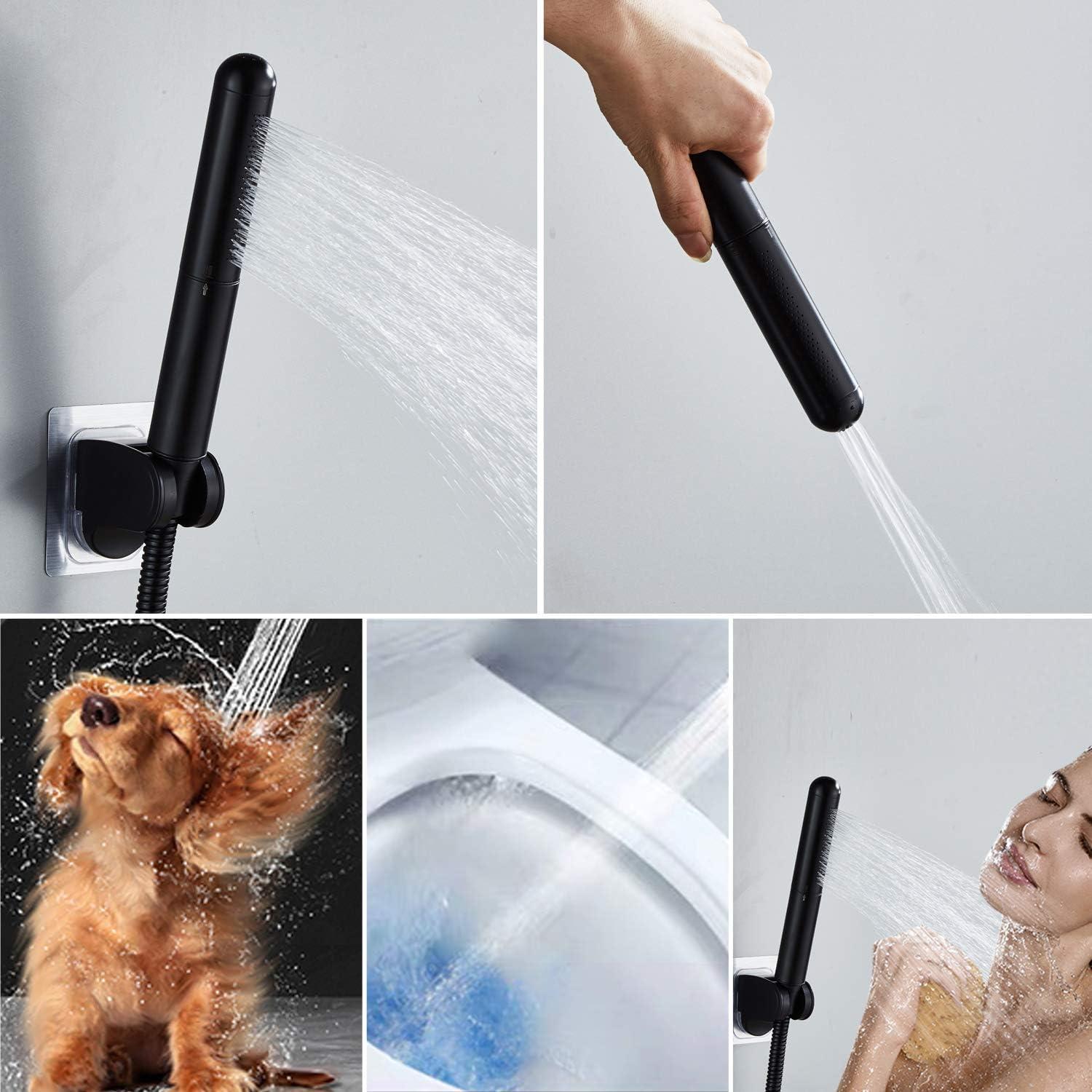 Cabezal de Ducha de Mano AAdct de Cobre Sólido Negro Mate