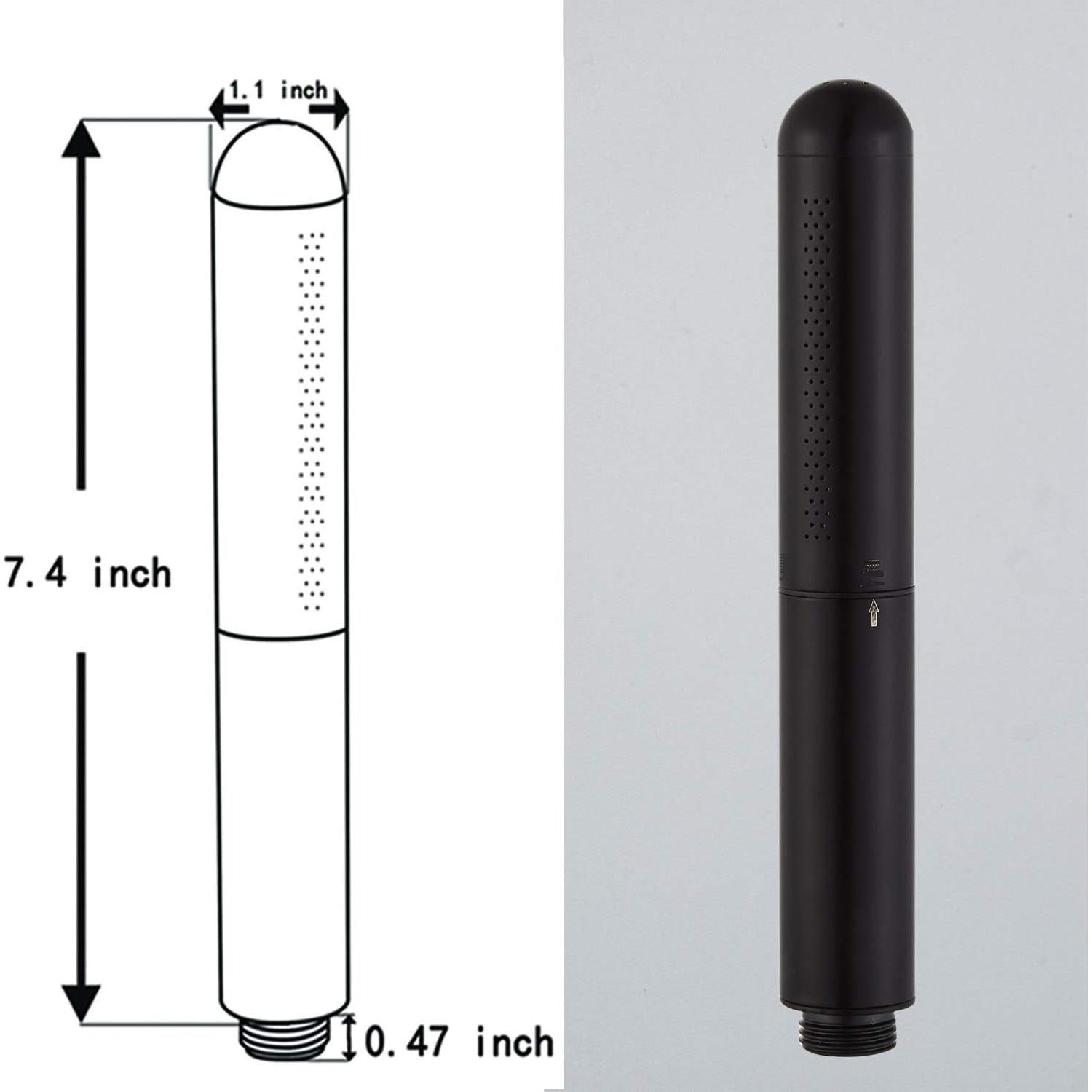 Cabezal de Ducha de Mano AAdct de Cobre Sólido Negro Mate