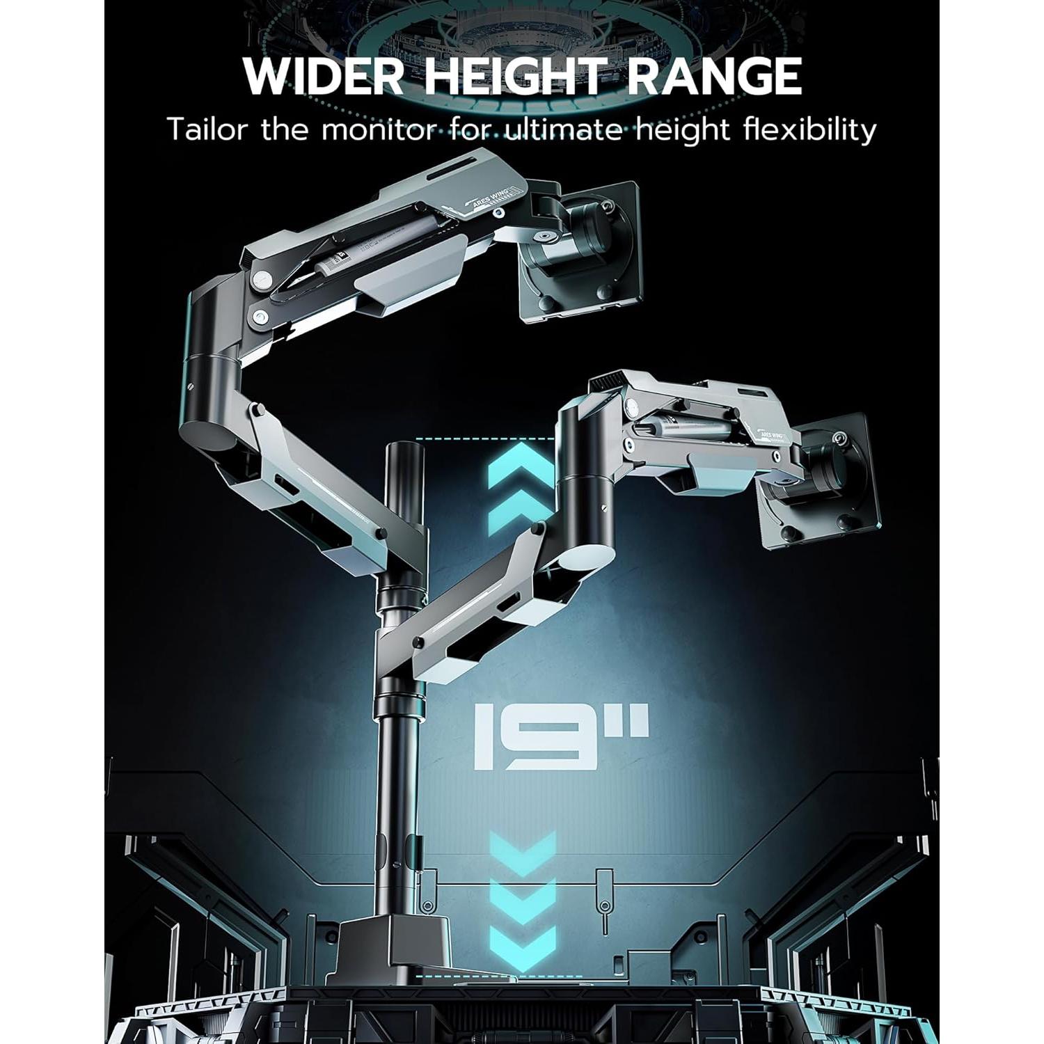 Soporte Doble para Monitores ARES WING Ajustable 24-57"