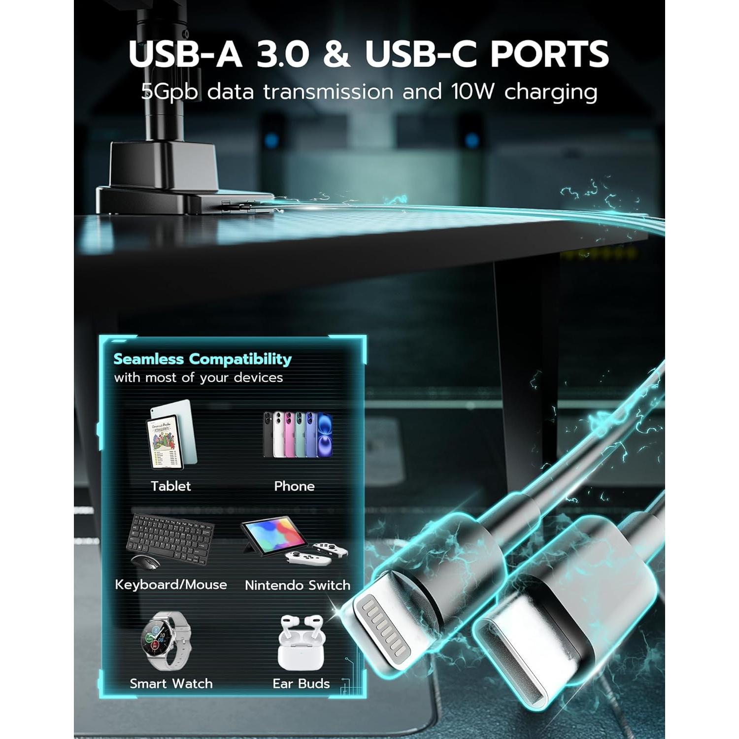 Soporte Doble para Monitores ARES WING Ajustable 24-57"