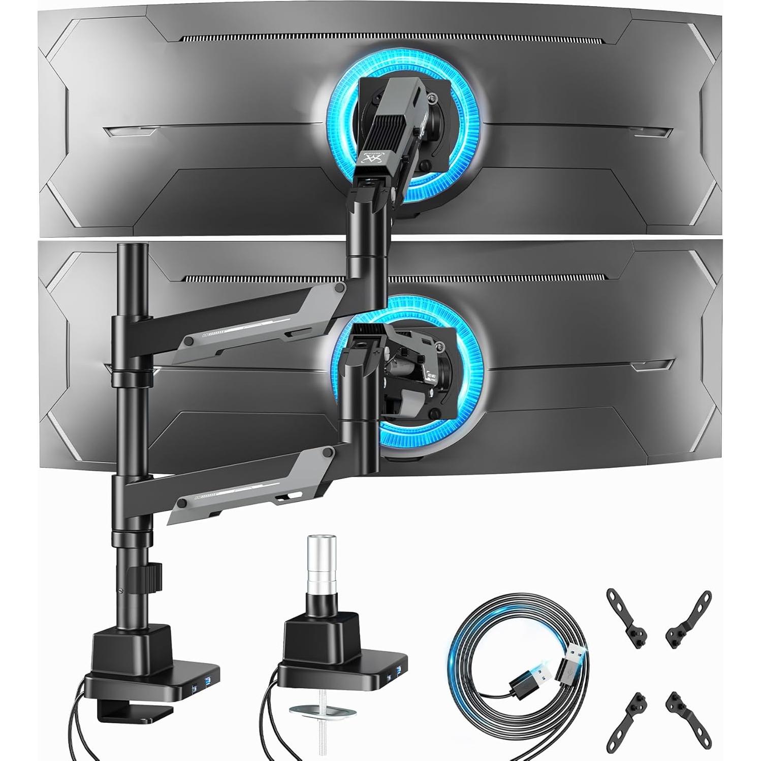 Soporte Doble para Monitores ARES WING Ajustable 24-57"