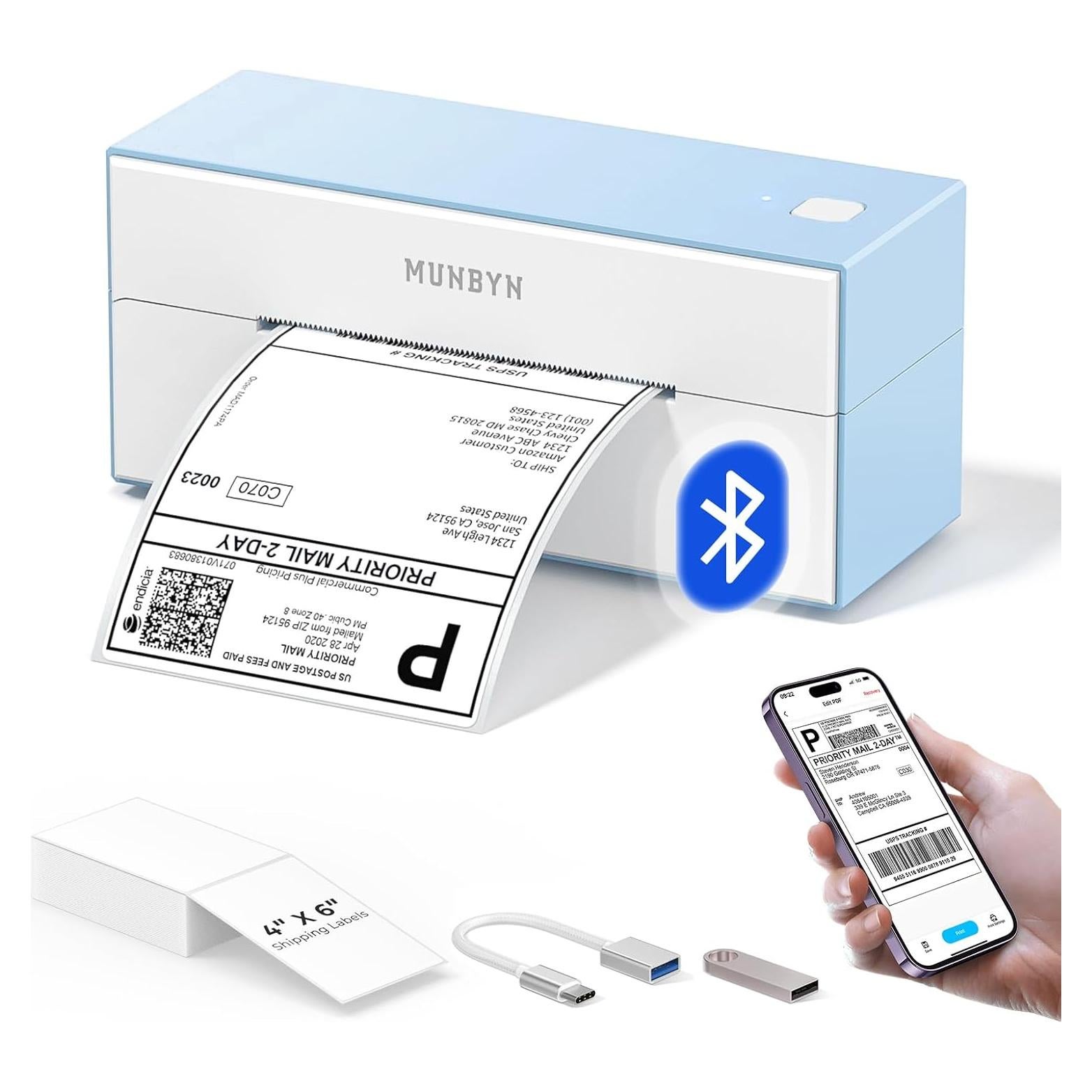 Impresora de Etiquetas Térmicas Bluetooth MUNBYN 4x6, 1.37kg