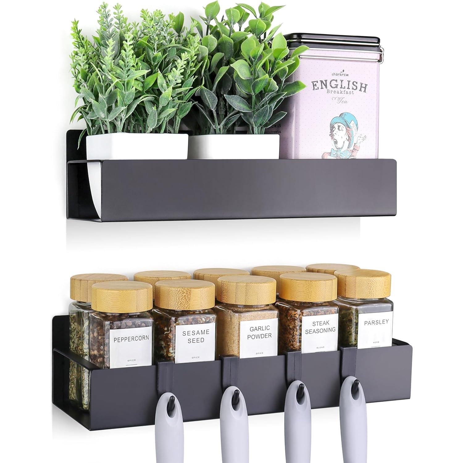 Estante Magnético para Especias Como LA - Paquete de 2 con Ganchos