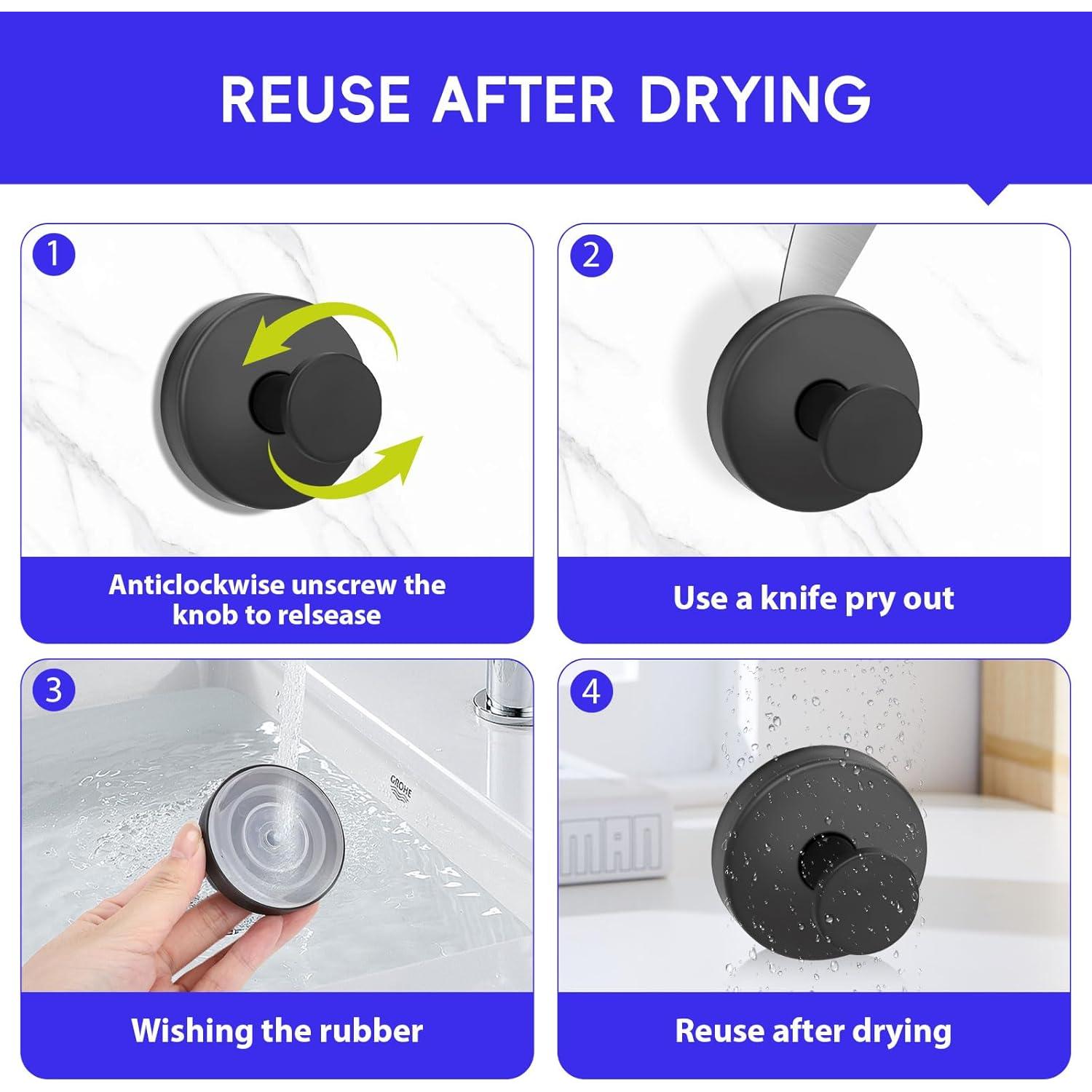 Ganchos de Ventosa HRMNUS para Ducha y Baño - 2 Piezas