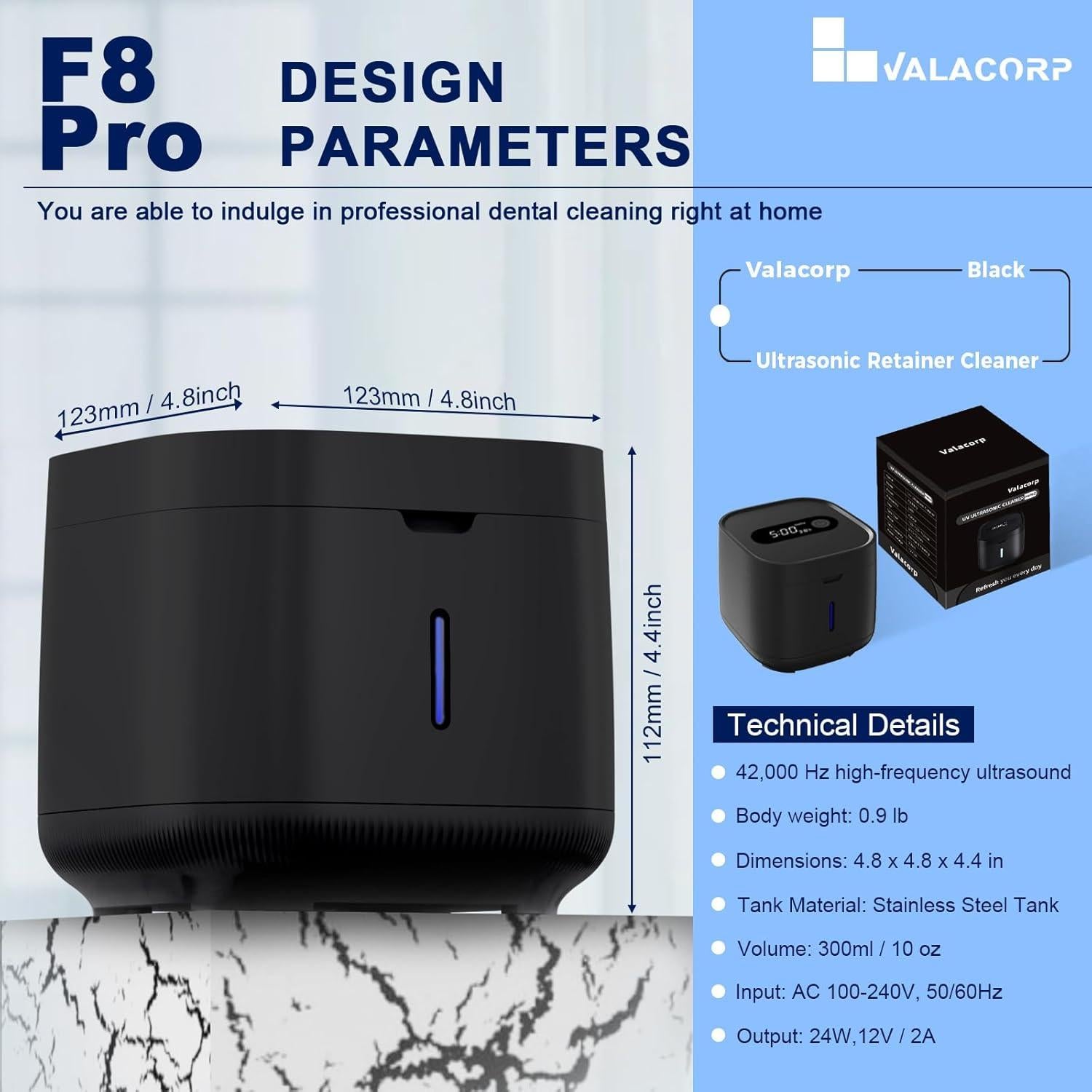 Limpiador Ultrasónico de Retenedores Valacorp 300ml Negro