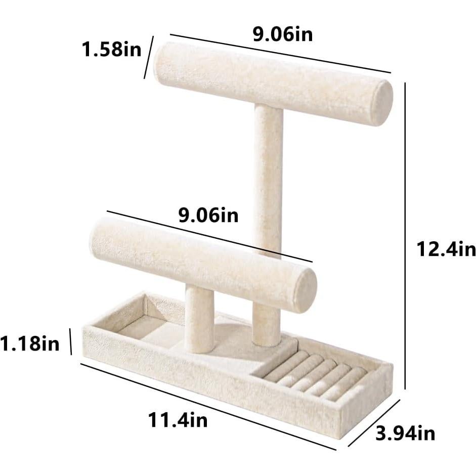 Soporte Organizador de Joyería Coward 2 Niveles Beige