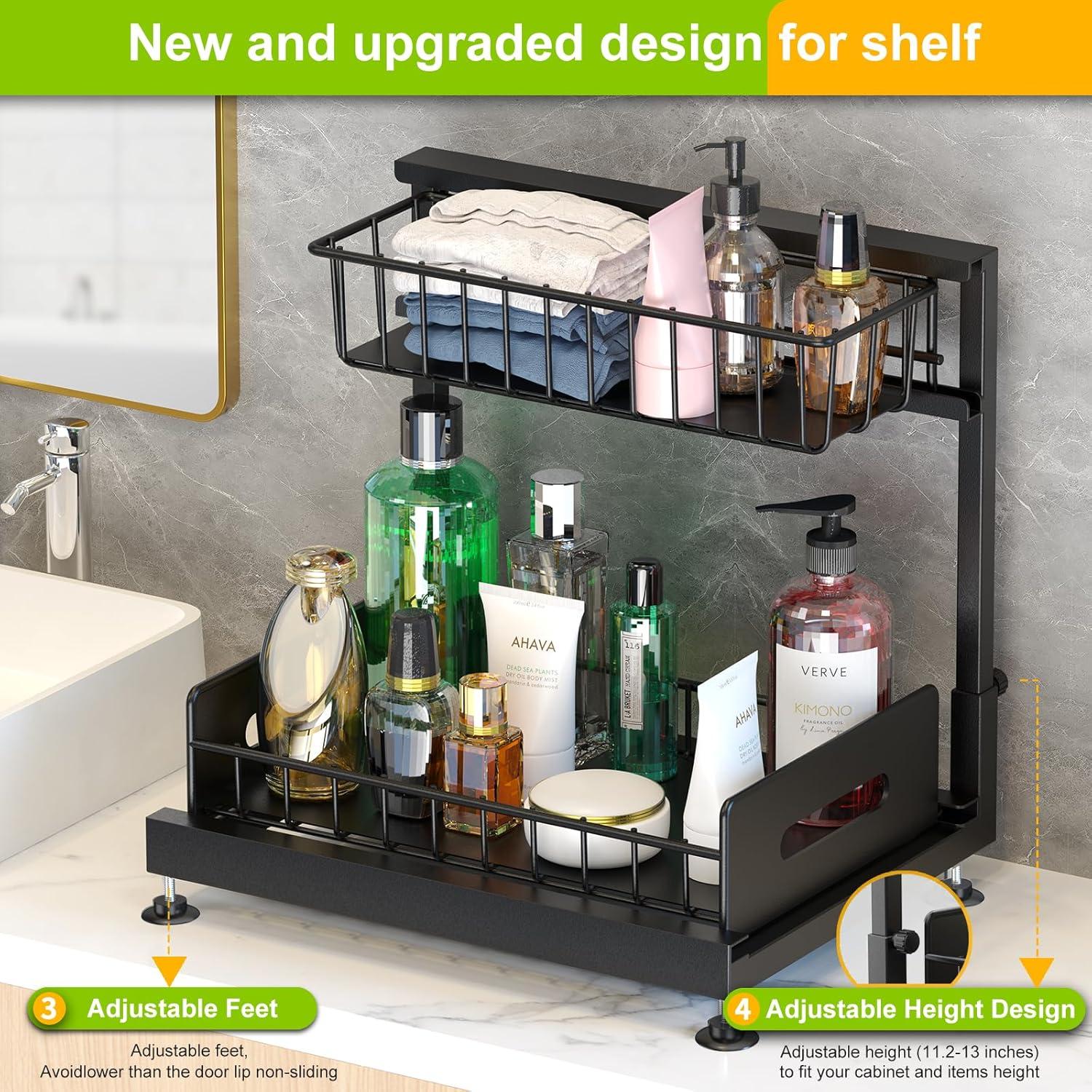 Organizador Bajo Fregadero Mlinavn 2 Niveles Ajustable 1 Paquete