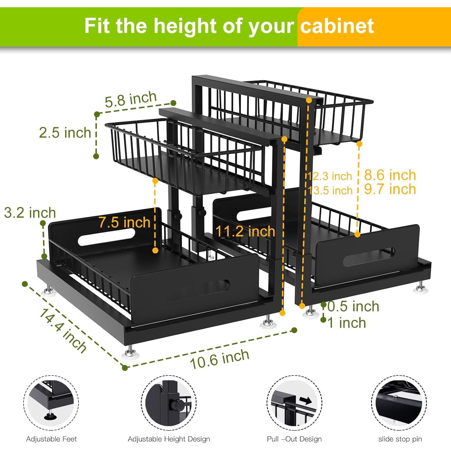Organizador Bajo Fregadero Mlinavn 2 Niveles Ajustable 1 Paquete