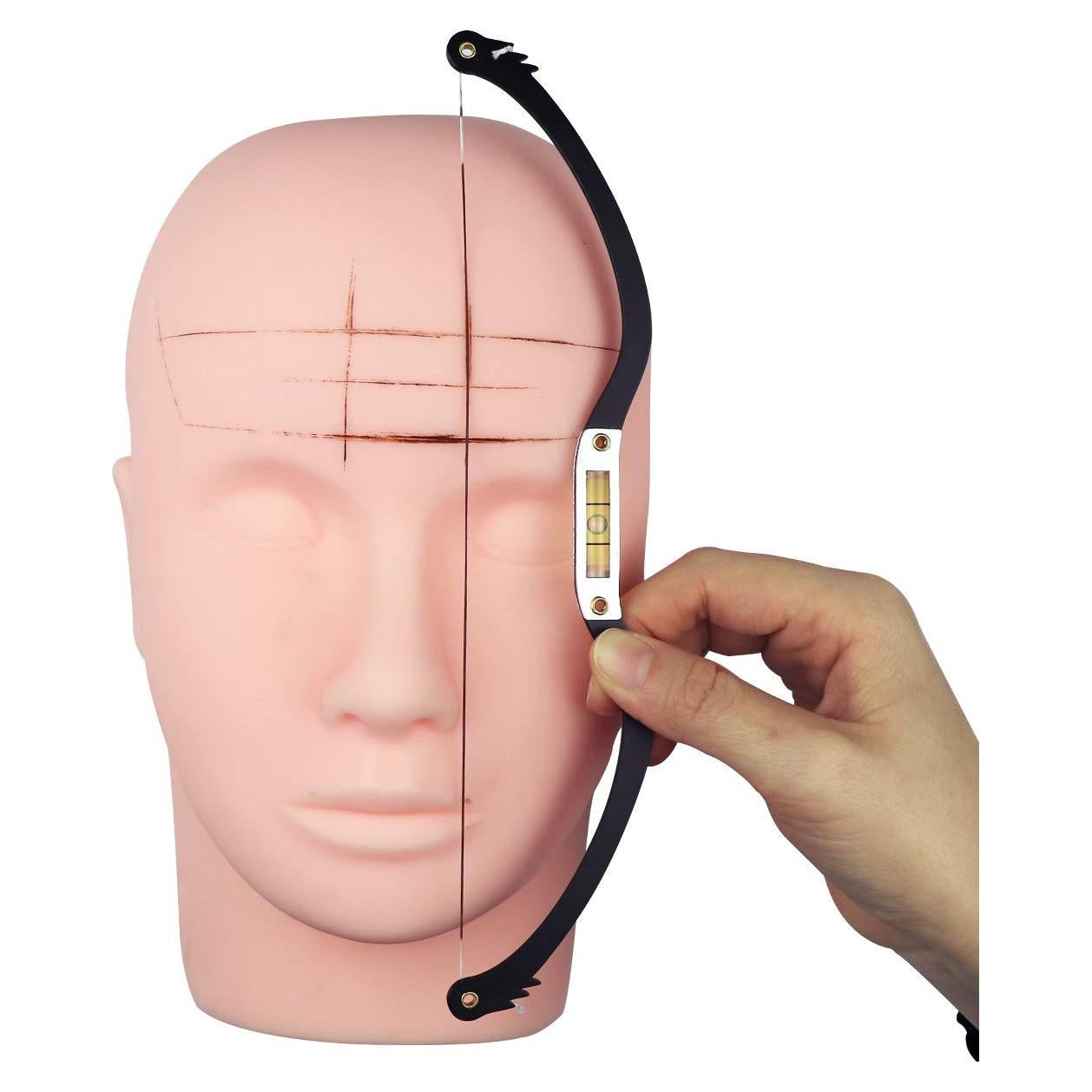 Regla de Mapeo de Cejas Guapa con Nivel de Burbuja - Negro